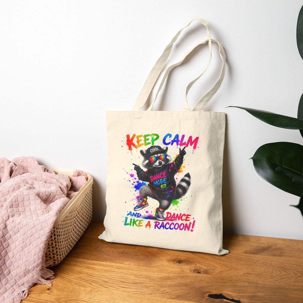 Keep Calm and Dance Like a Raccoon Canvas Tote Bag