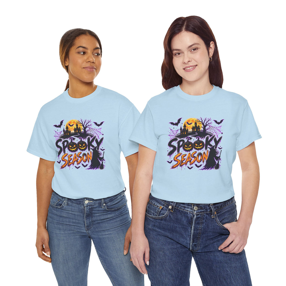 Spooky Season Halloween T-Shirt, Jack O Lantern Pumpkin Tee, Haunted House Graphic Shirt, Unisex Halloween Tee