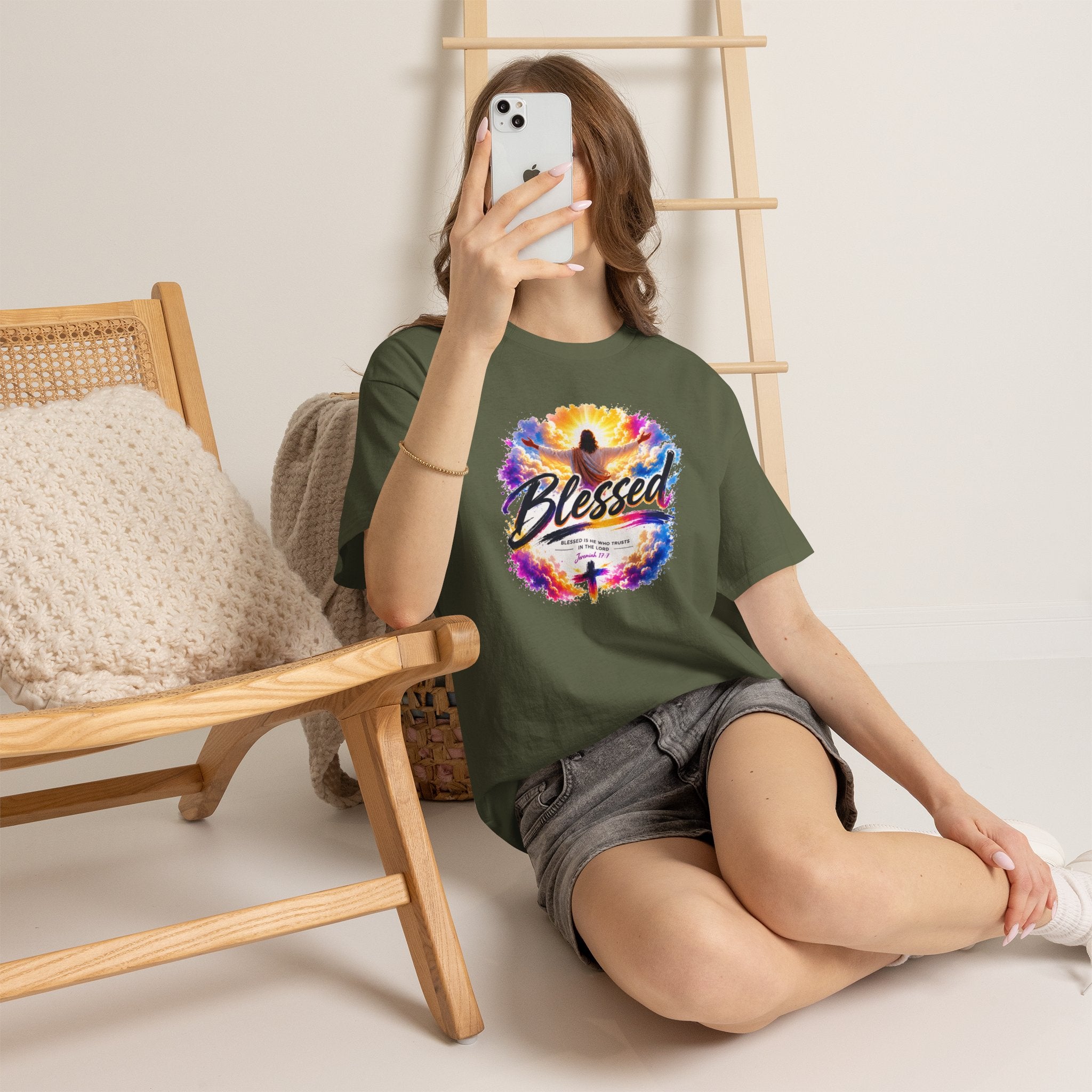 Blessed Christian T-Shirt, Faith Cross Shirt, Religious Graphic Tee, Jesus Lover Gift, Inspirational Unisex Christian Shirt