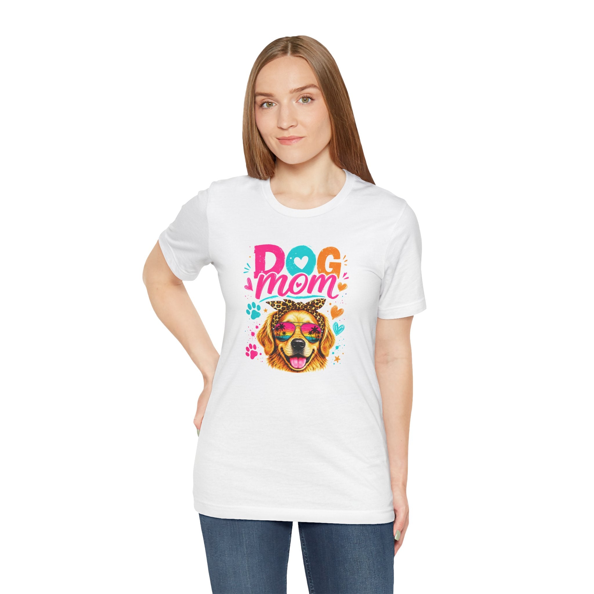 Dog Mom T-Shirt | Golden Retriever Shirt | Funny Dog Mom Gift | Colorful Retro Dog Lover Tee | Unisex Graphic T-Shirt