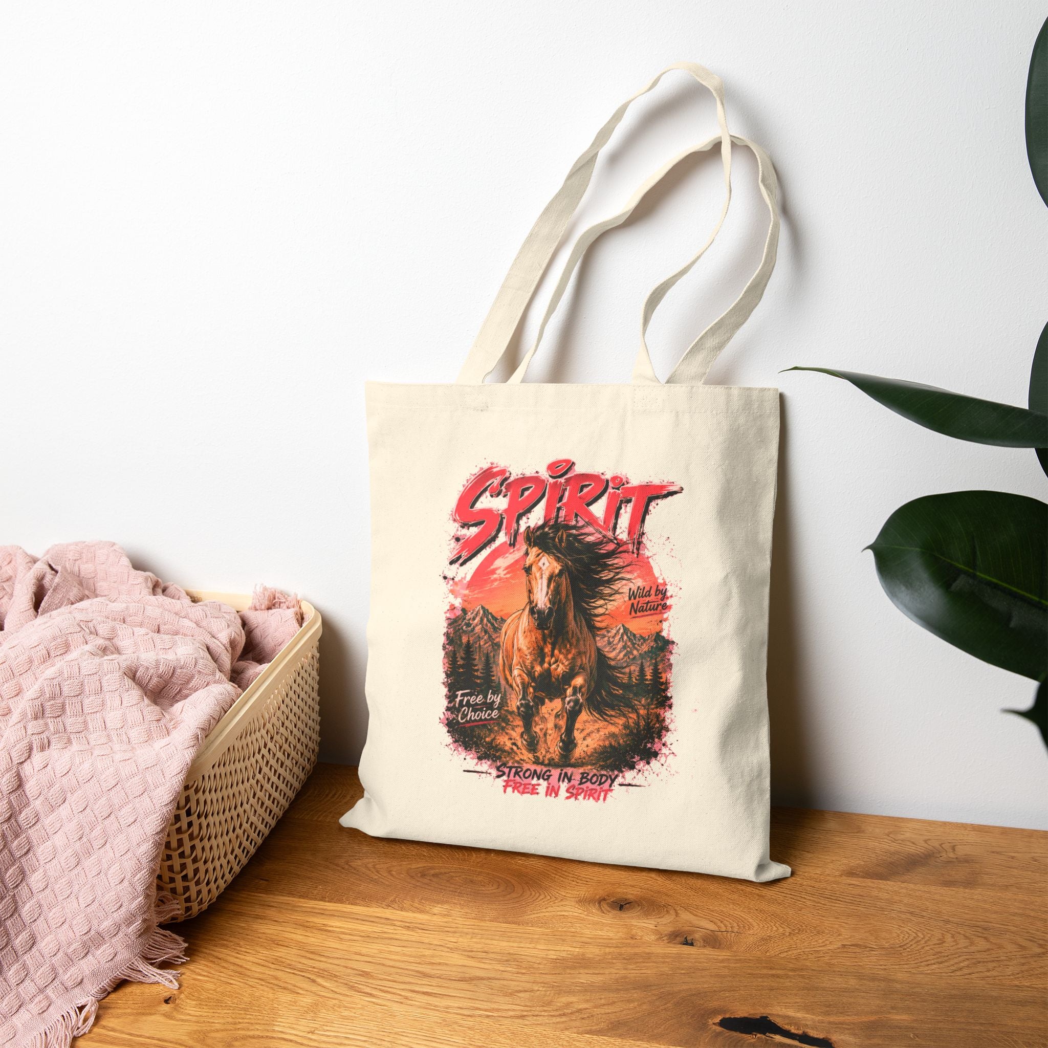 Tote — 'Spirit' Wild Horse Cotton Canvas Tote Bag