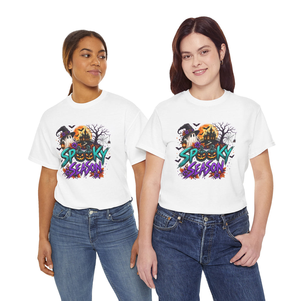Spooky Season Halloween T-Shirt, Haunted House Pumpkin Tee, Halloween Graphic Shirt, Unisex Fall Tee