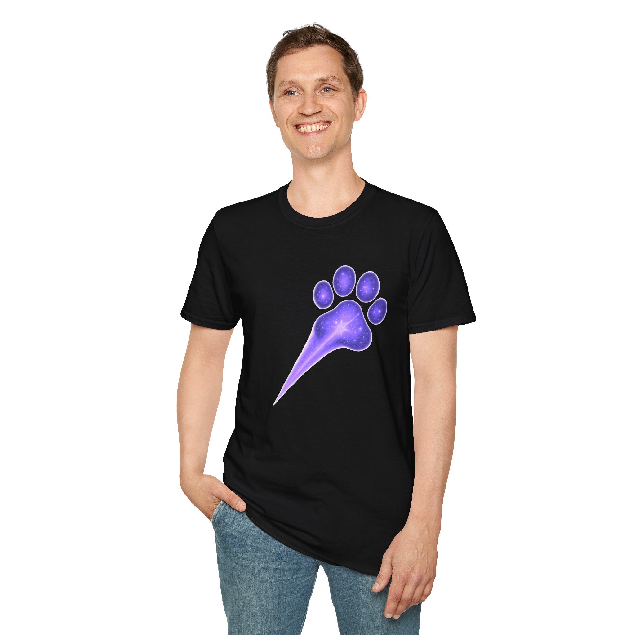 Purple Galaxy Paw Tee Dog Lover Gift, Aesthetic Pet Lover Tee