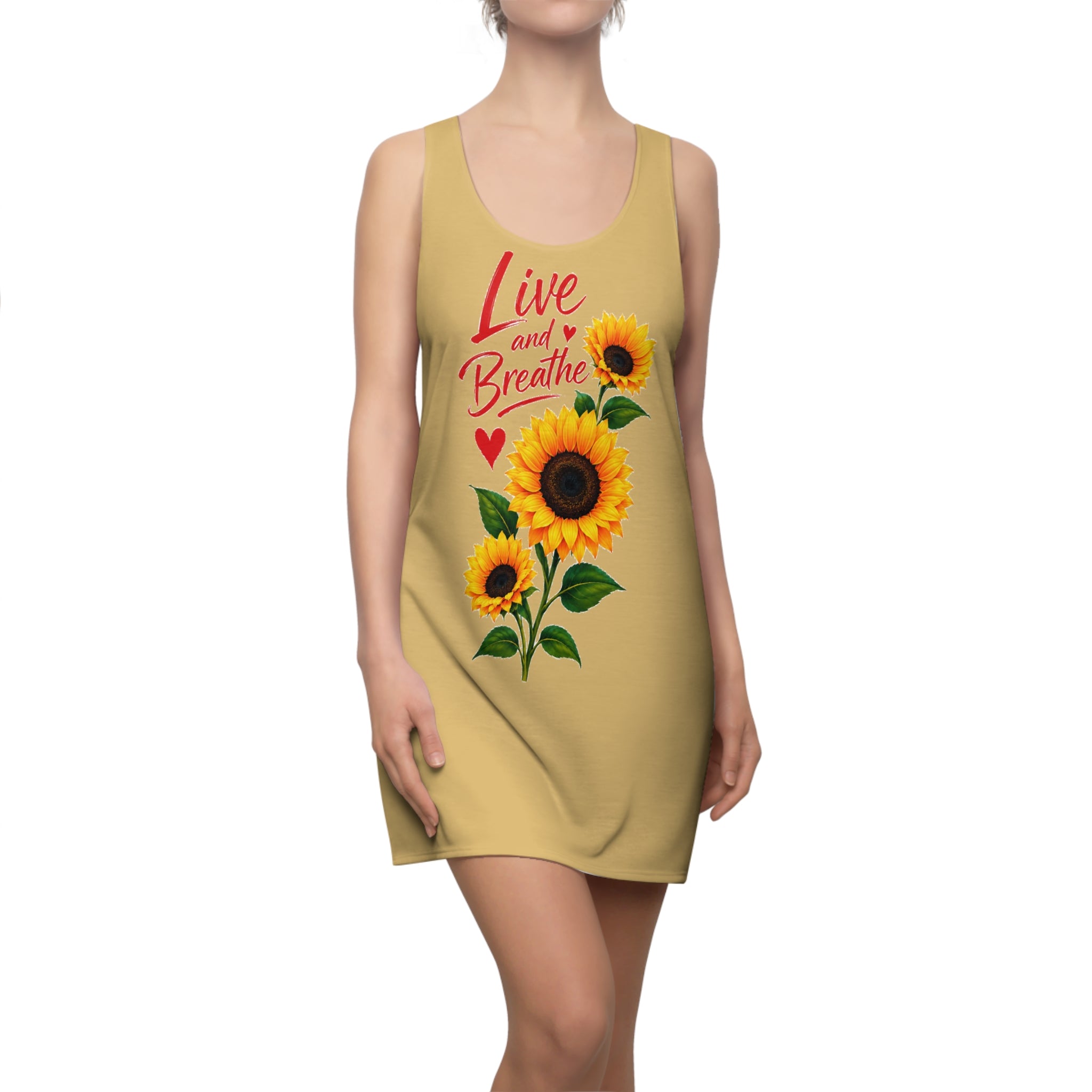 Live and Breathe Sunflower Racerback Dress — Women's Floral Summer Dress