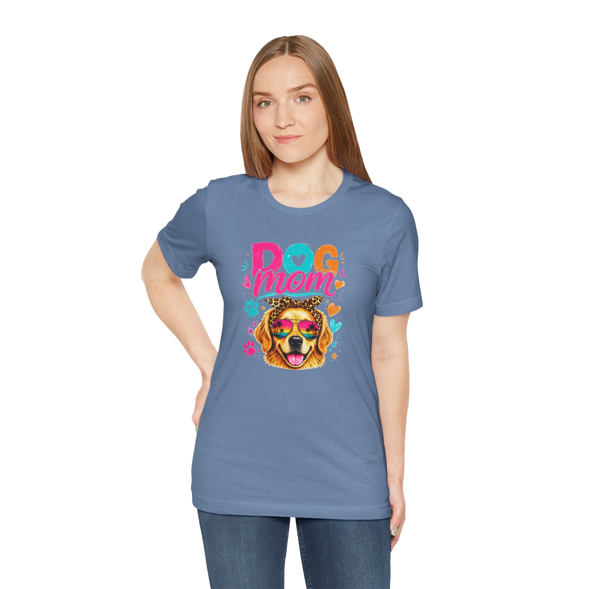 Dog Mom T-Shirt | Golden Retriever Shirt | Funny Dog Mom Gift | Colorful Retro Dog Lover Tee | Unisex Graphic T-Shirt