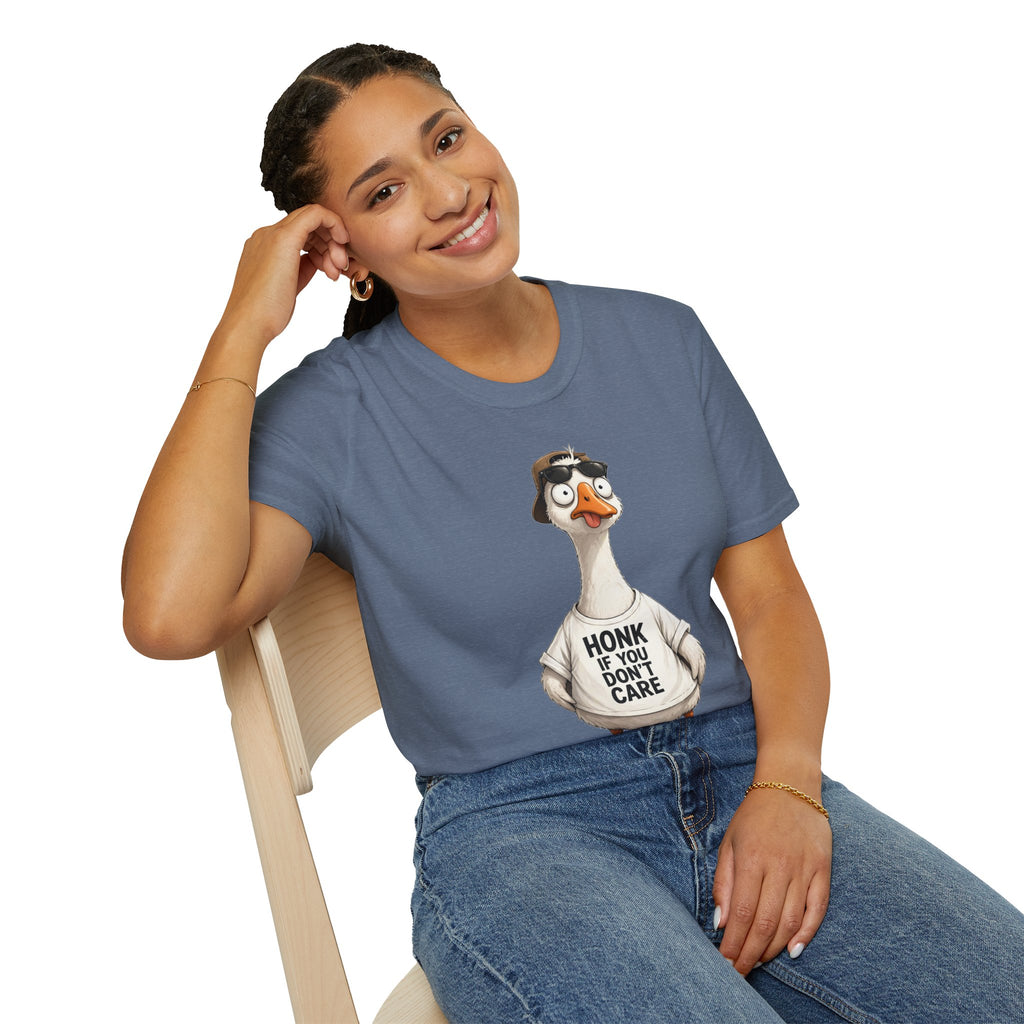 Funny Goose Shirt Honk If You Don’t Care T-Shirt Meme Graphic Tee Unisex Funny Animal Shirt Sarcastic Humor Gift Casual Tee