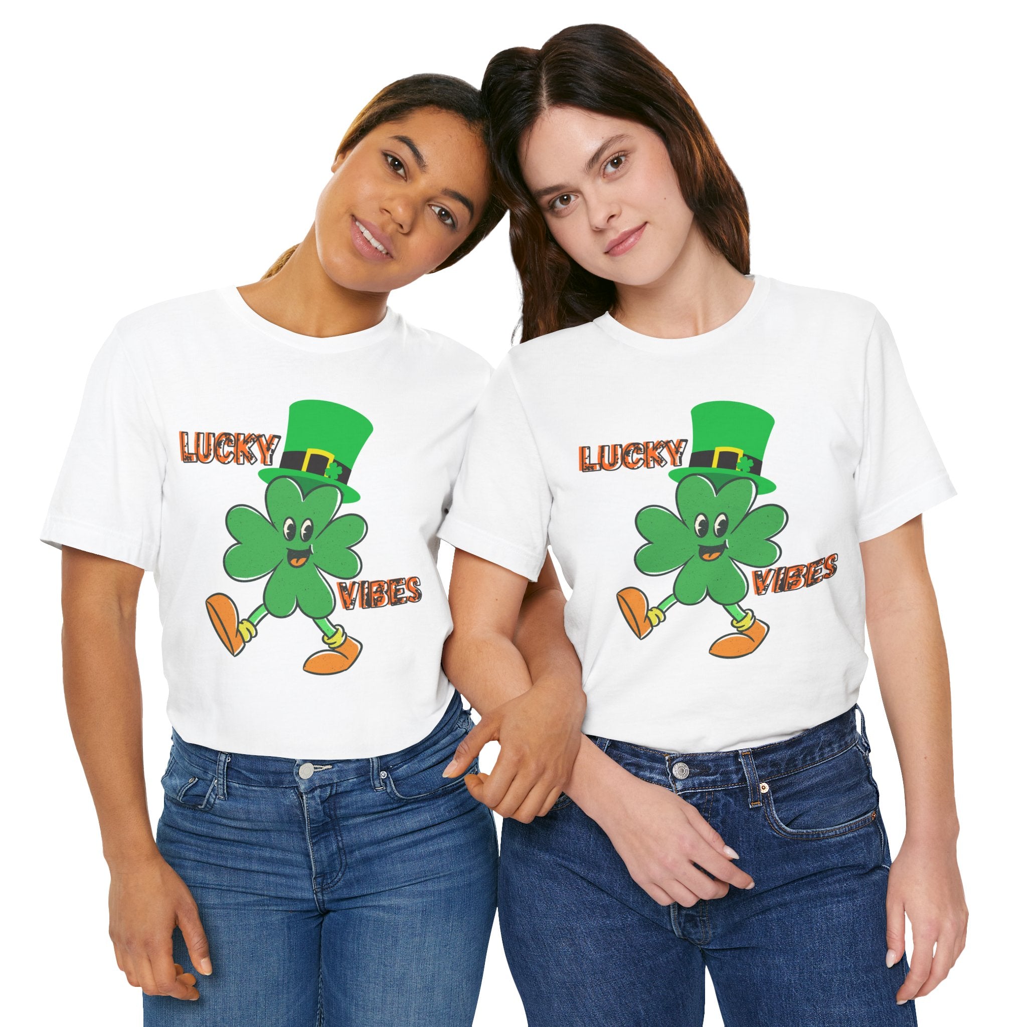 Lucky Vibes Saint Patrick's Day T-Shirt — Walking Shamrock Graphic Tee