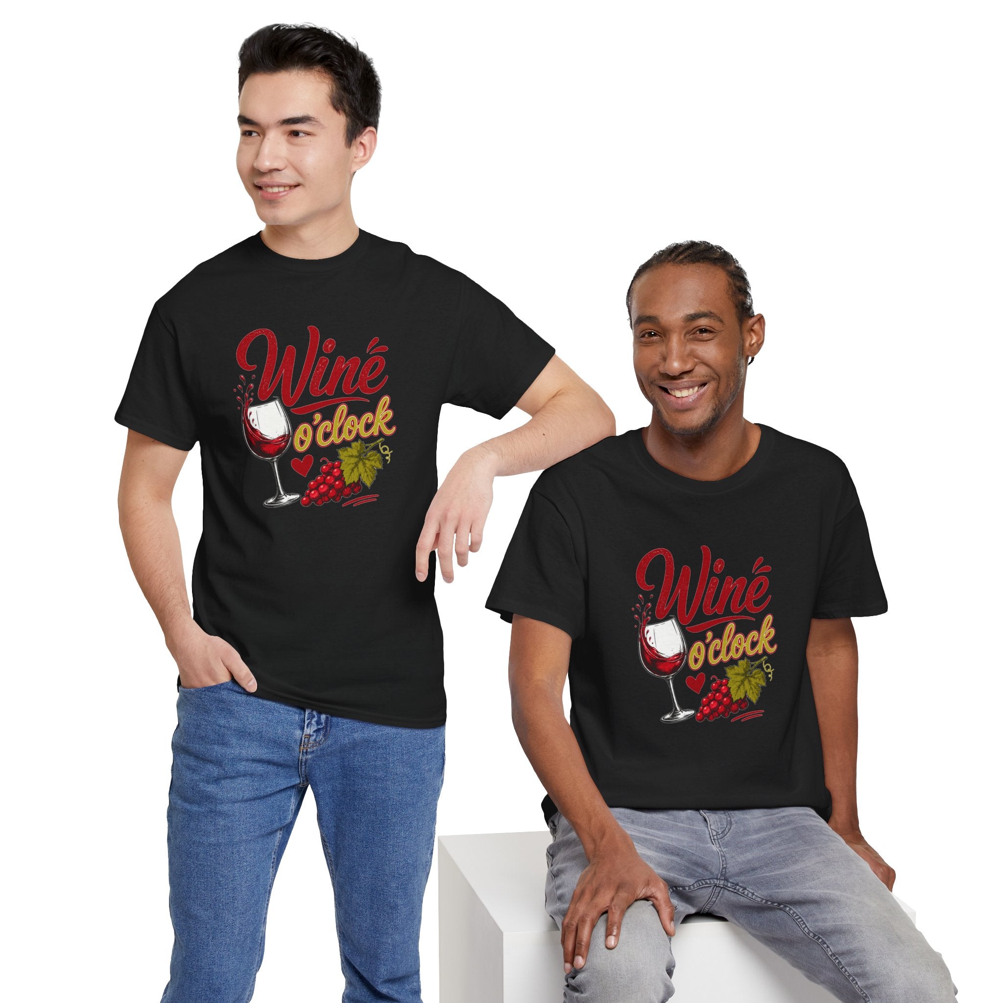 Wine T-Shirt - "Wine O'Clock" Graphic Tee for Wine Lovers