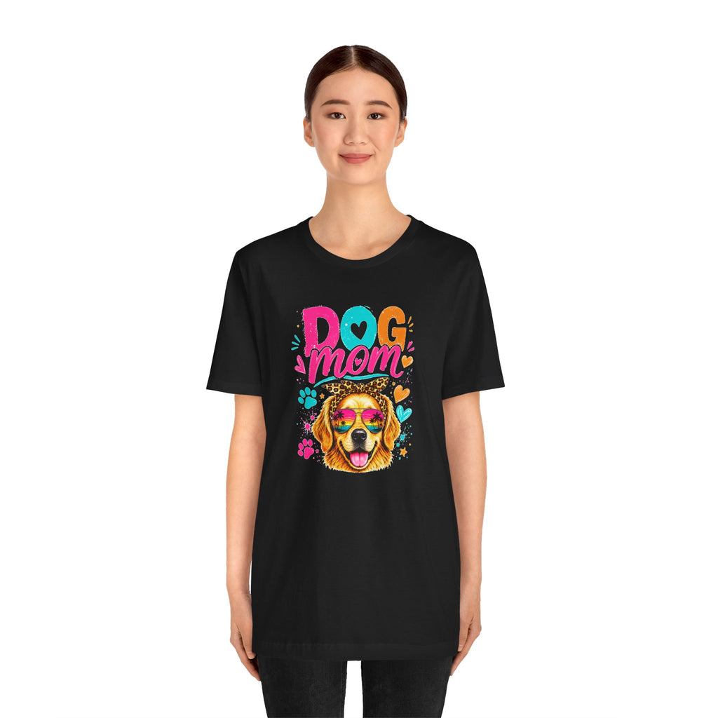 Dog Mom T-Shirt | Golden Retriever Shirt | Funny Dog Mom Gift | Colorful Retro Dog Lover Tee | Unisex Graphic T-Shirt