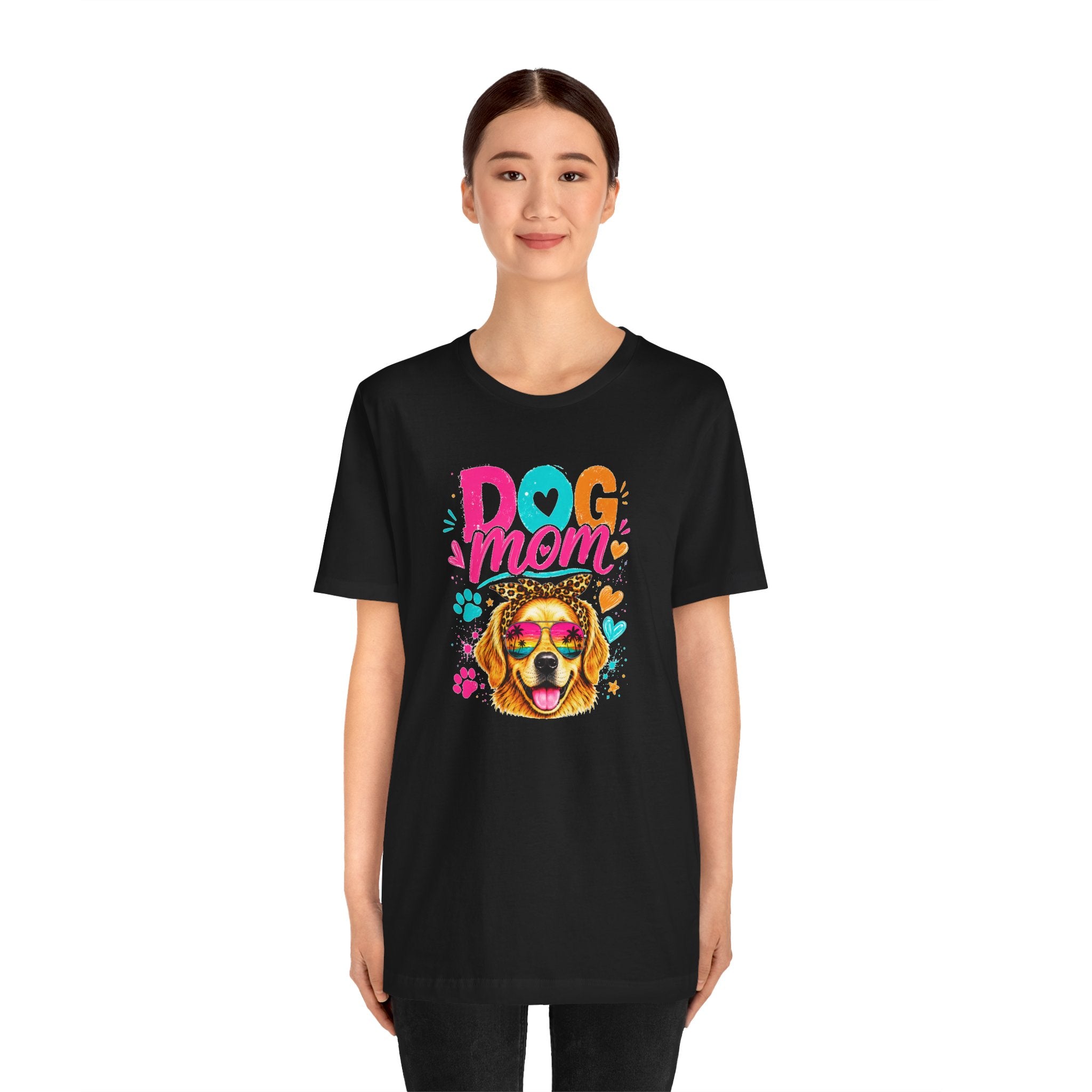 Dog Mom T-Shirt | Golden Retriever Shirt | Funny Dog Mom Gift | Colorful Retro Dog Lover Tee | Unisex Graphic T-Shirt