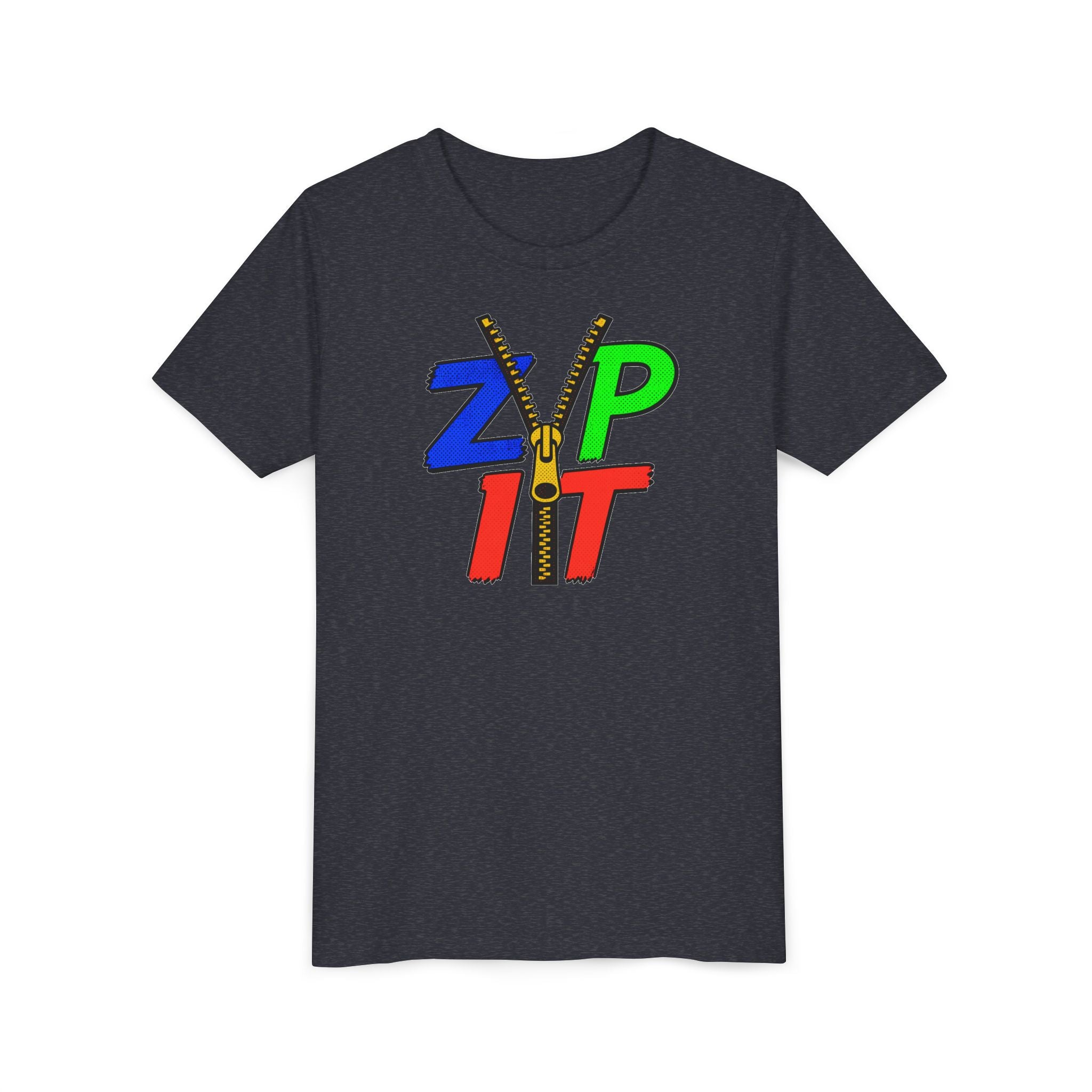 Youth Tee - "Zip It" Colorful Zipper Graphic