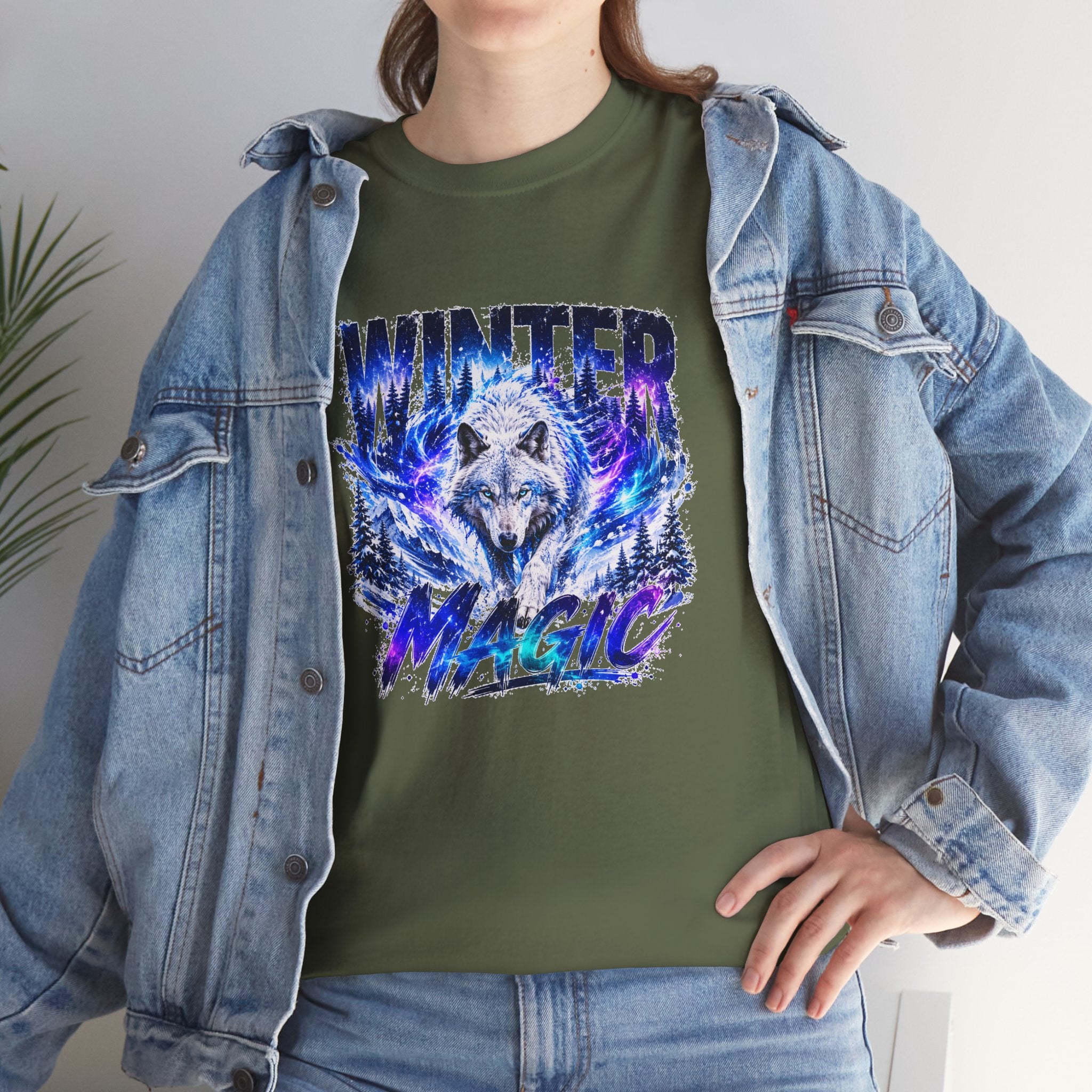 Wolf T Shirt, Winter Wolf Shirt, Wolf Lover Gift, Snowy Wolf Tee, Winter Magic Shirt, Wildlife Graphic Tee, Unisex Wolf Shirt