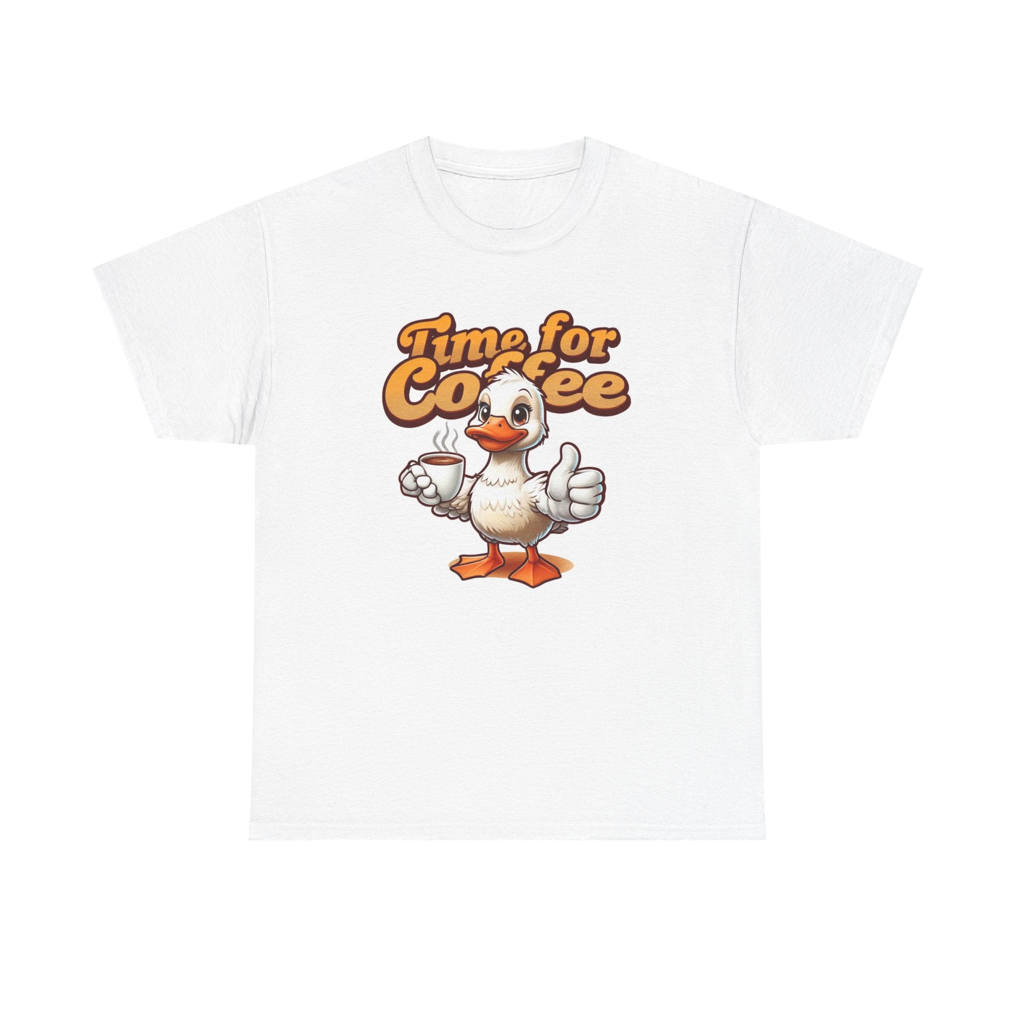 Time for Coffee Duck Shirt, Funny Duck T-Shirt, Cute Animal Graphic Tee, Coffee Lover Shirt, Unisex Funny Tee, Gift Idea