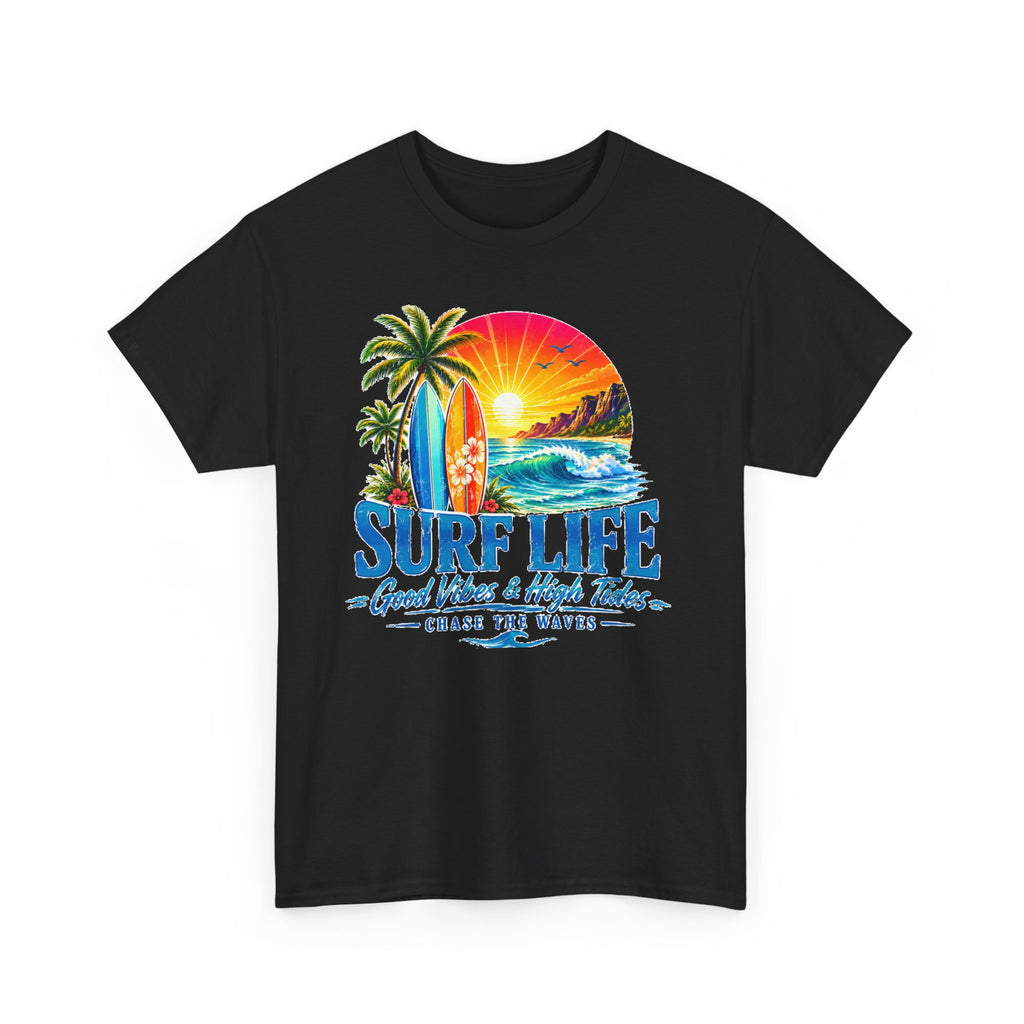 Surf Life T-Shirt | Vintage Beach Sunset Tee | Coastal Graphic Shirt | Surfing Lover Gift | Ocean Vacation Unisex Tee