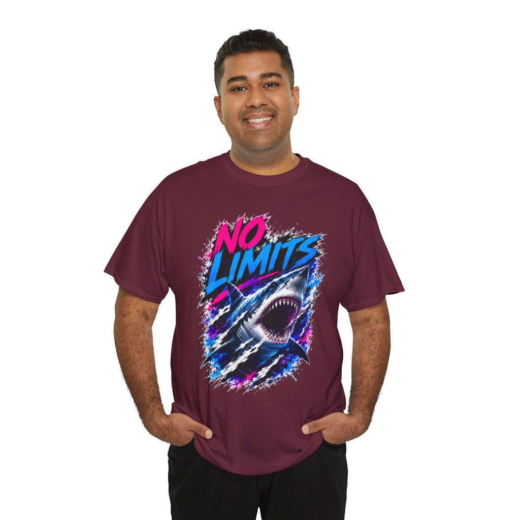 No Limits Shark T-Shirt | Great White Shark Graphic Tee | Unisex Streetwear Shirt | Ocean Lover Gift | Bold Shark Art Tee