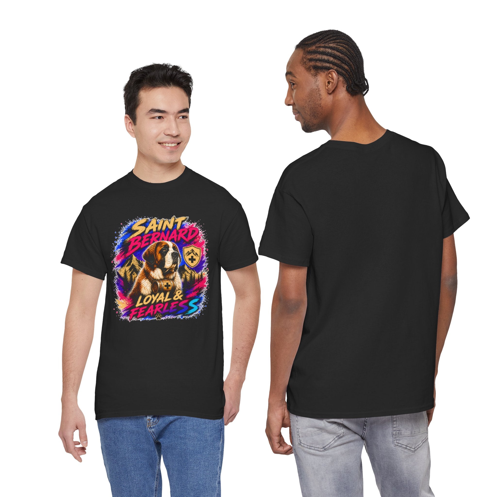 Saint Bernard Dog Shirt, Loyal & Fearless T-Shirt, Colorful Saint Bernard Tee, Dog Lover Gift, Unisex Graphic Tee
