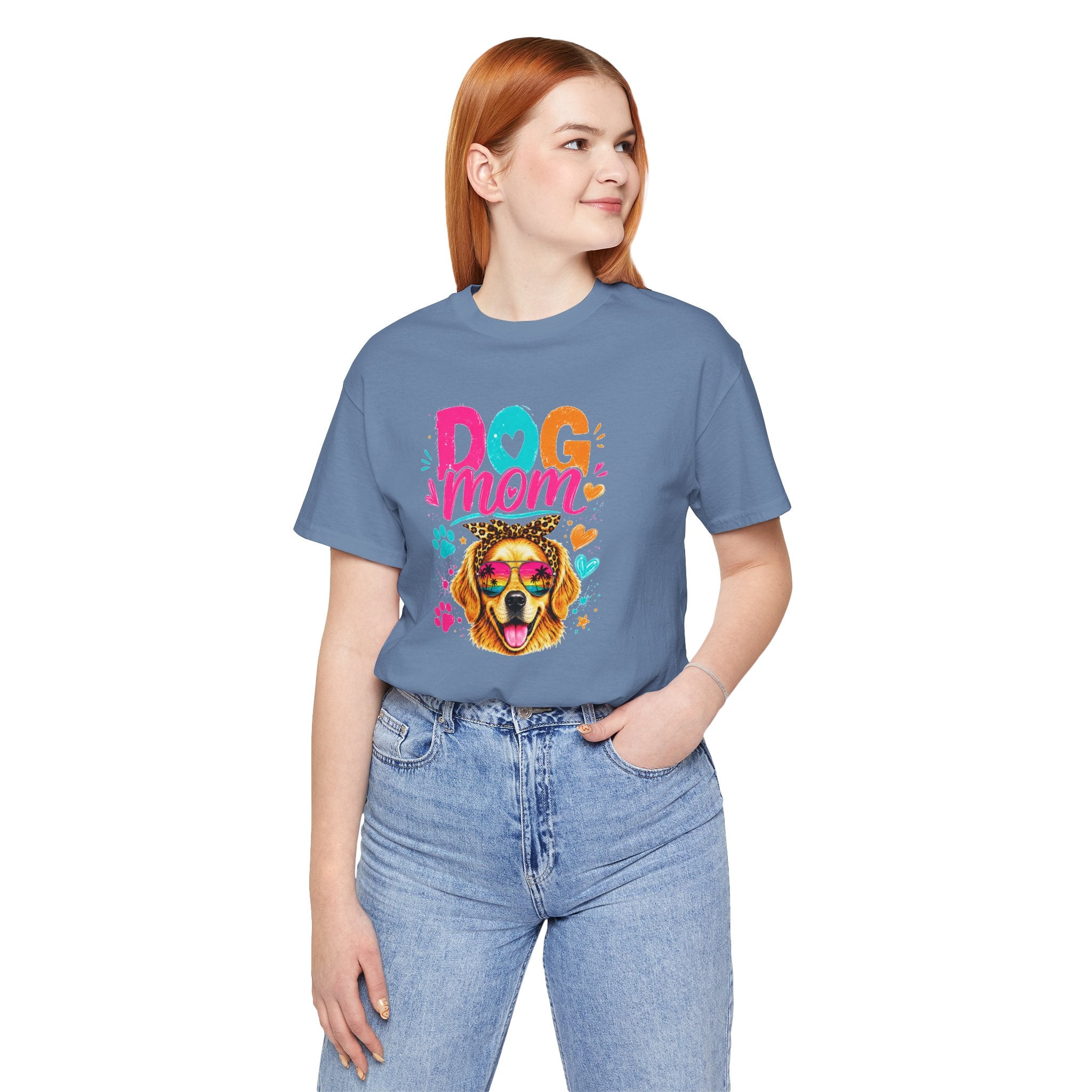 Dog Mom T-Shirt | Golden Retriever Shirt | Funny Dog Mom Gift | Colorful Retro Dog Lover Tee | Unisex Graphic T-Shirt