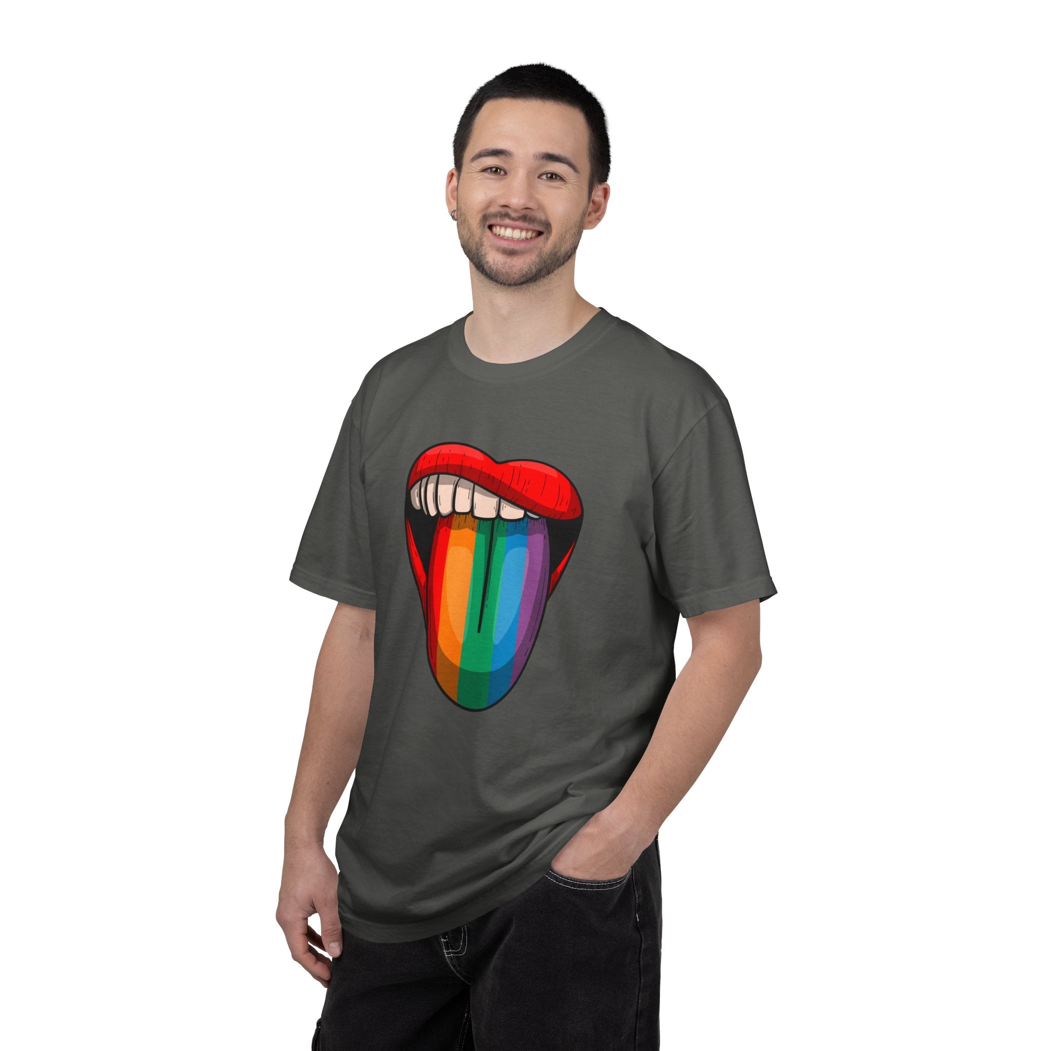 Rainbow Tongue T-Shirt — Pride Lip Graphic Tee