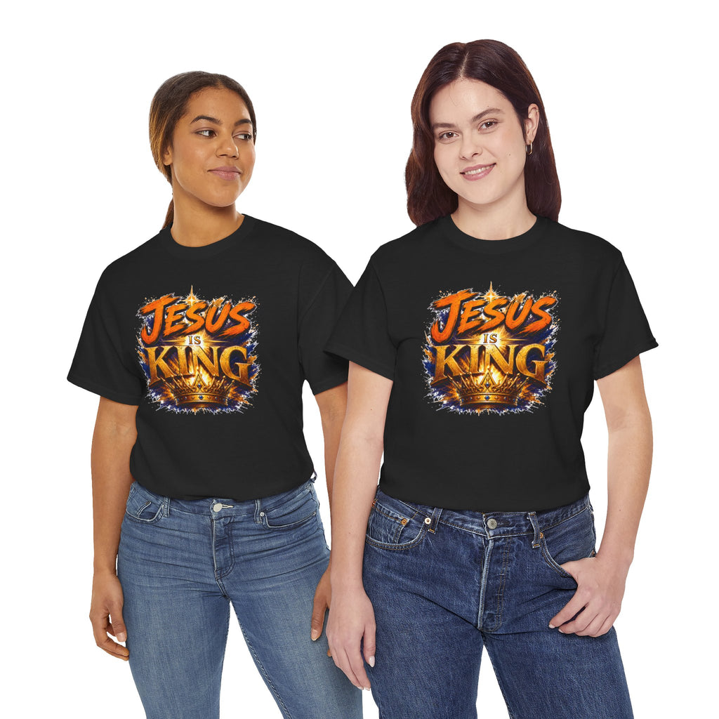 Jesus Is King Christian T-Shirt | Crown Graphic Tee | Religious Unisex Shirt | Faith Apparel | Christian Gift for Men & Women