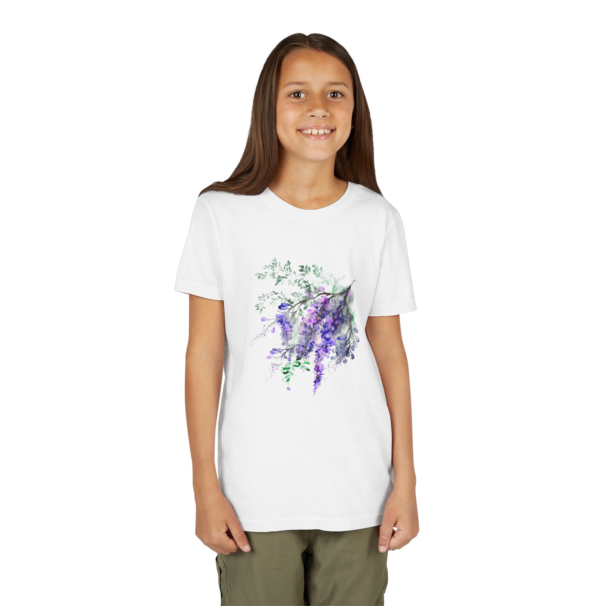 Youth Tee - Watercolor Wisteria Floral Shirt