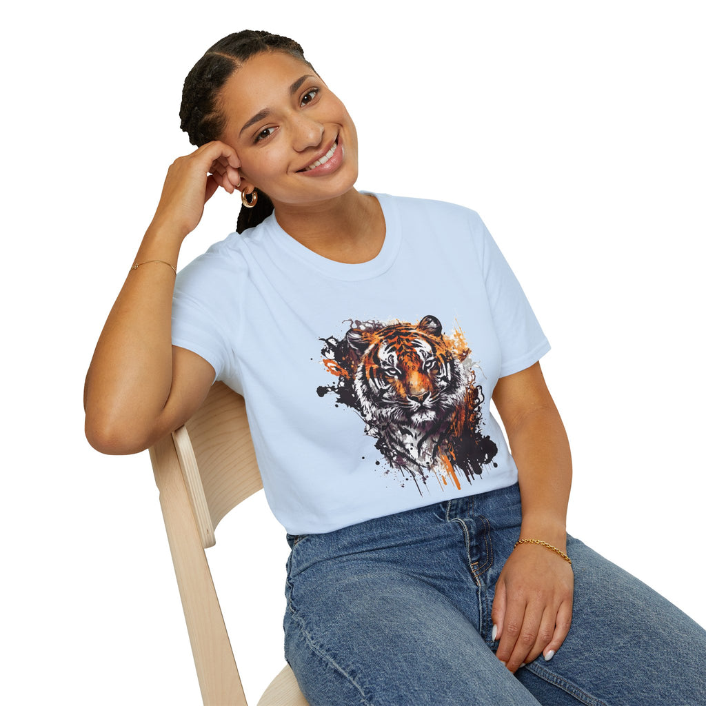 Tiger Graphic T-Shirt, Tiger Head Shirt, Wild Tiger Tee, Wildlife Animal Shirt, Artistic Tiger Portrait Tee