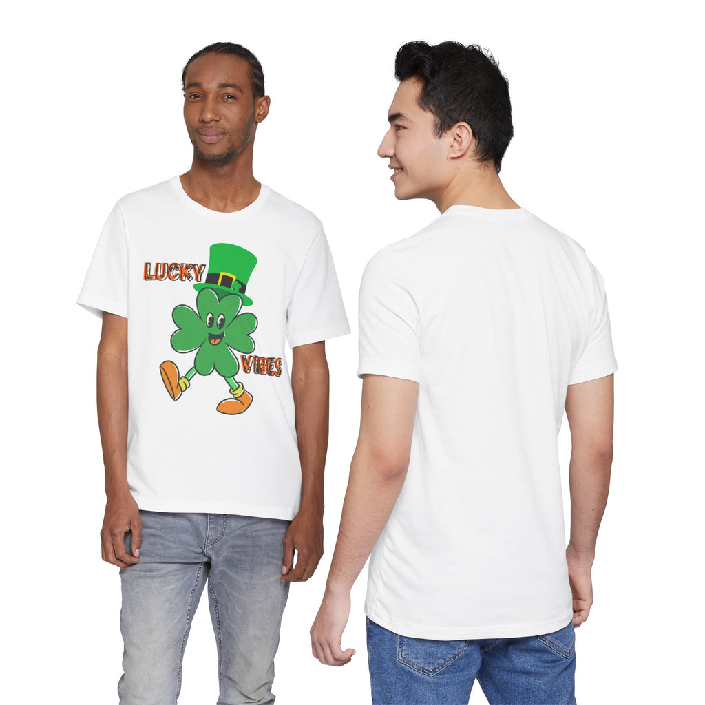 Lucky Vibes Saint Patrick's Day T-Shirt — Walking Shamrock Graphic Tee