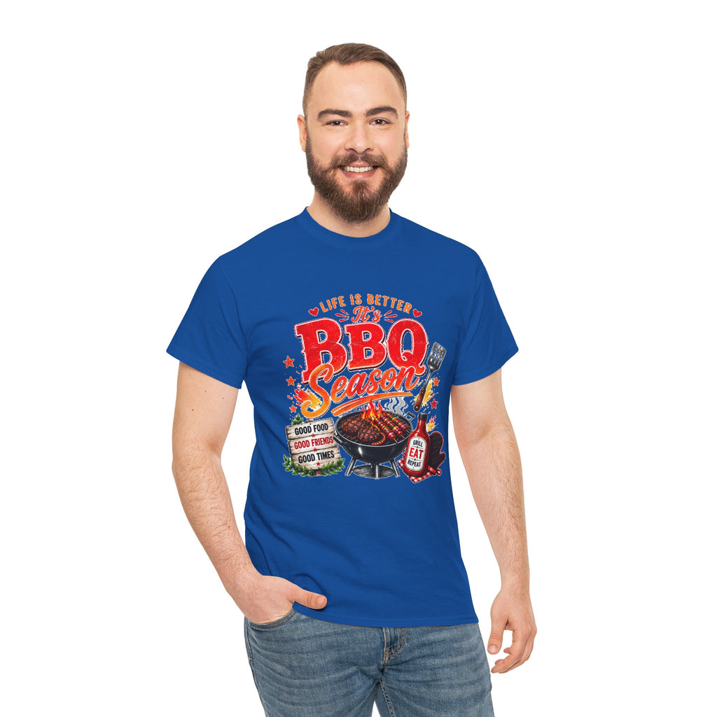 BBQ Season T-Shirt | Life Is Better It's BBQ Season Tee | Funny Grill Shirt | Summer Cookout Shirt | Barbecue Lover Gift | Backyard BBQ Tee