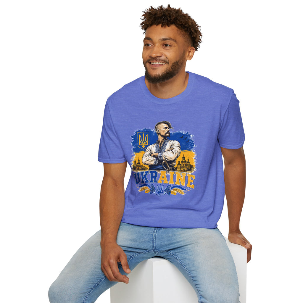 T-Shirt — Ukraine Cossack Patriotic Tee with Tryzub Crest