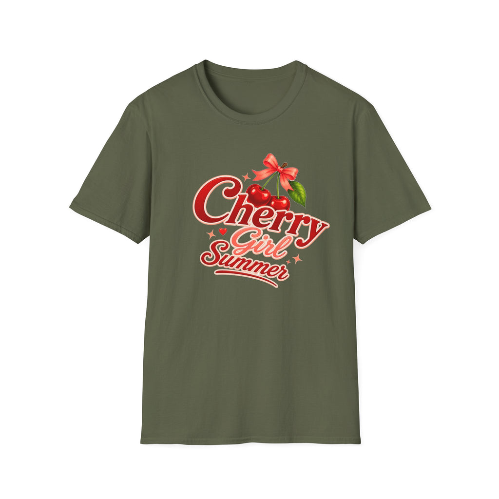 Cherry Girl Summer T-Shirt | Cute Retro Cherry Tee | Coquette Aesthetic Shirt | Summer Graphic Tee | Trendy Women's Shirt