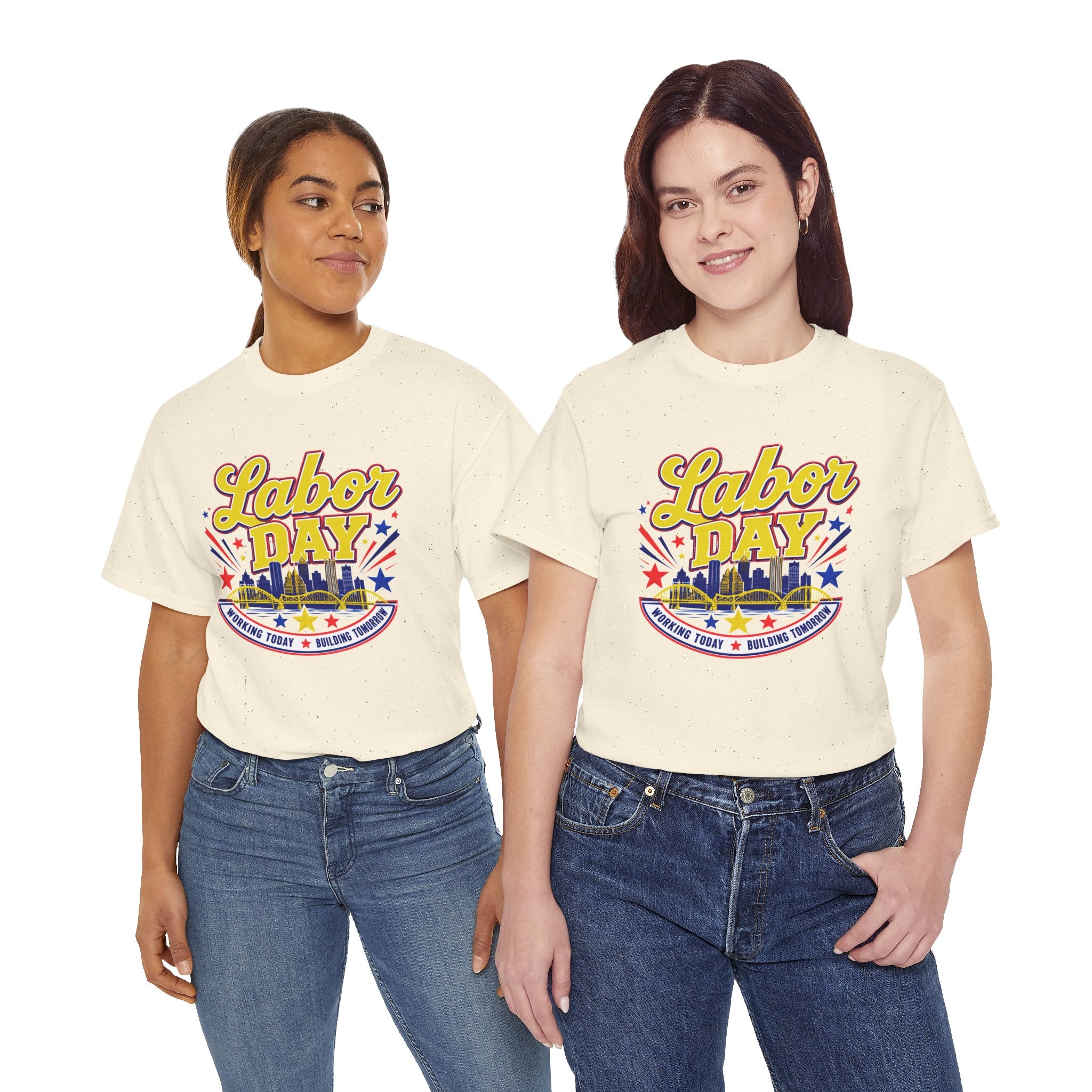 Labor Day Skyline T‑Shirt — Retro Stars & Stripes Celebration Tee