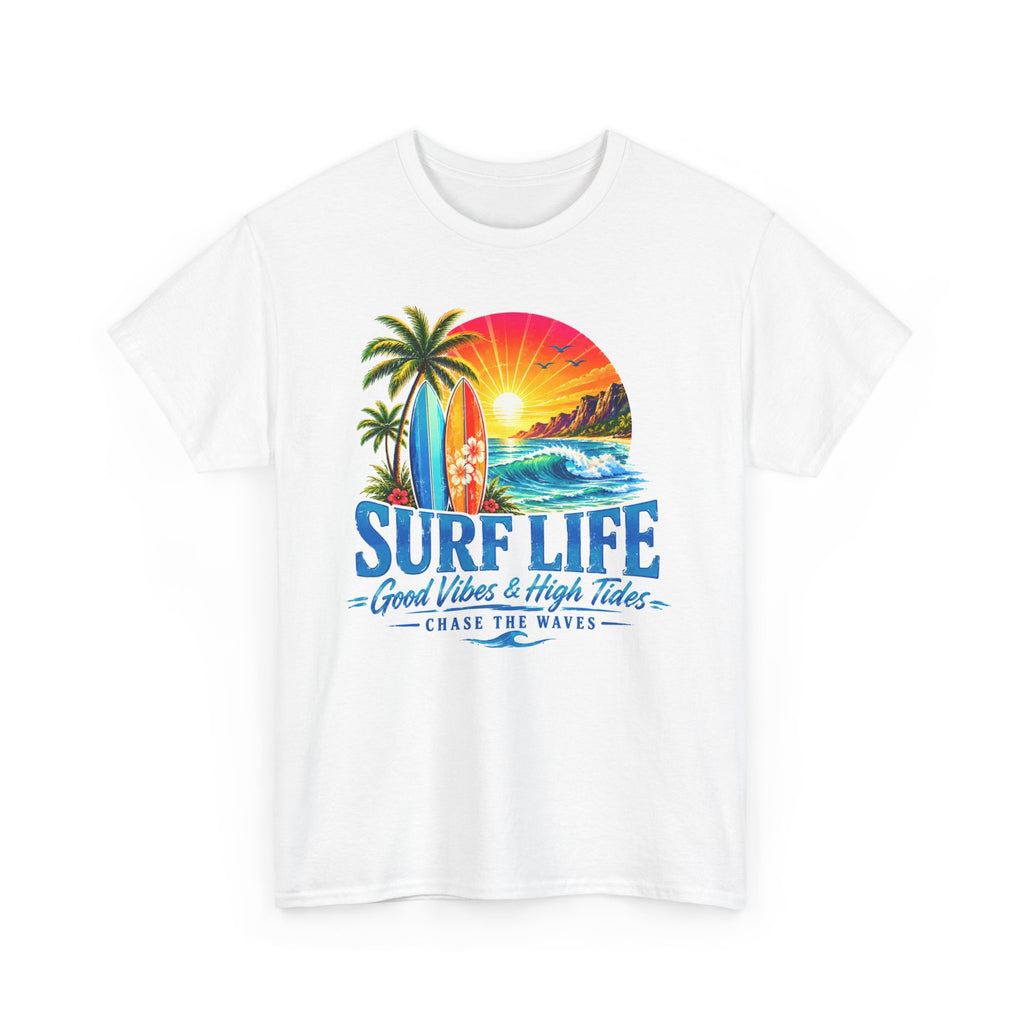 Surf Life T-Shirt | Vintage Beach Sunset Tee | Coastal Graphic Shirt | Surfing Lover Gift | Ocean Vacation Unisex Tee