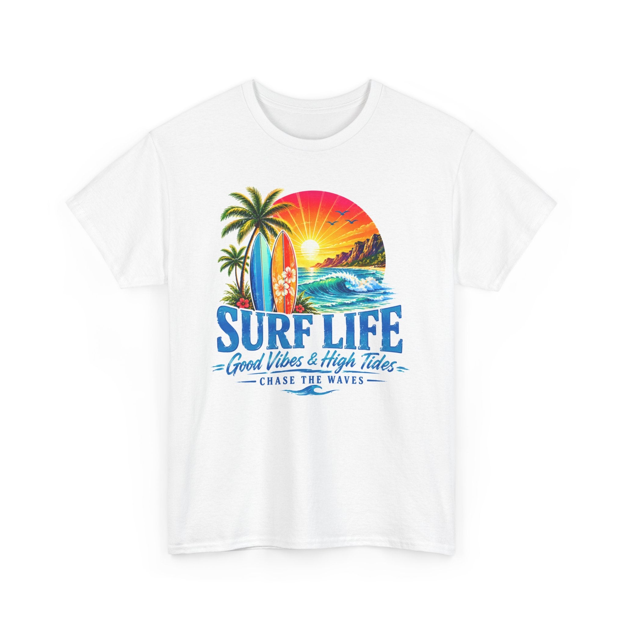 Surf Life T-Shirt | Vintage Beach Sunset Tee | Coastal Graphic Shirt | Surfing Lover Gift | Ocean Vacation Unisex Tee