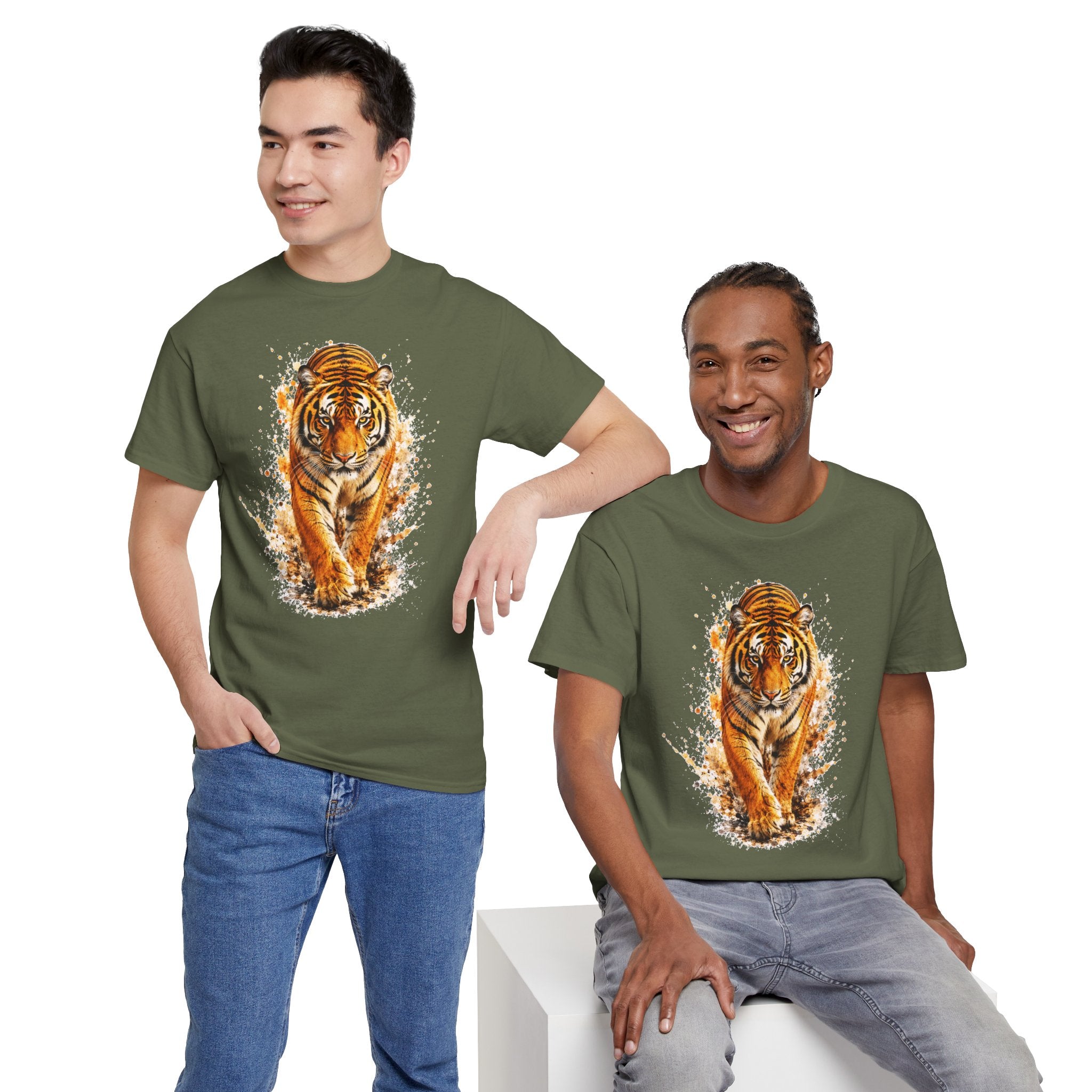 Majestic Tiger T-Shirt, Watercolor Tiger Graphic Tee, Unisex Wildlife Shirt, Tiger Lover Gift, Animal Art Tee