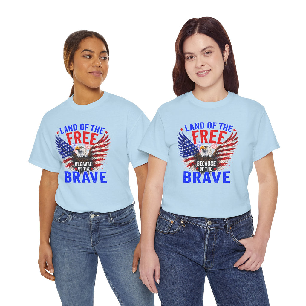 Land of the Free Because of the Brave Shirt, Patriotic Eagle T-Shirt, American Flag Tee, 4th of July Shirt, Veteran Gift, USA Pride Tee