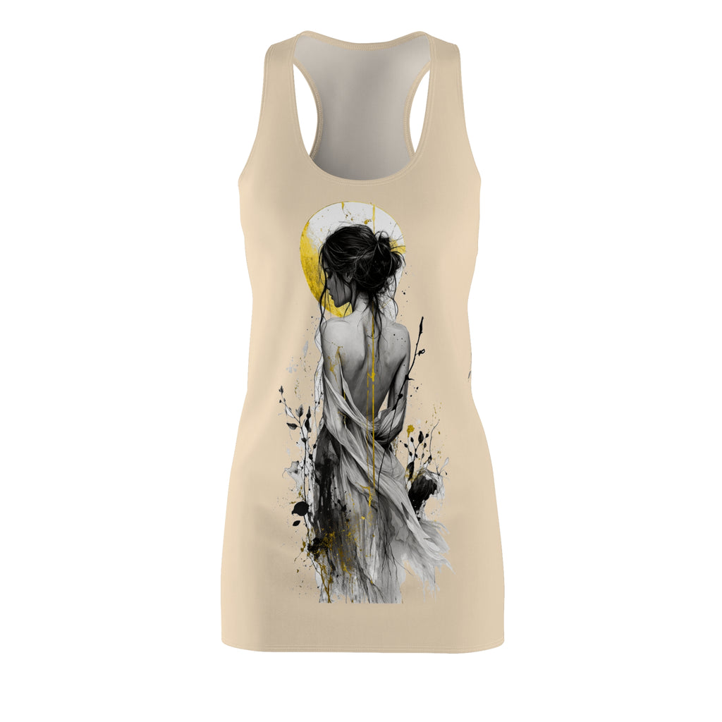 Boho Aesthetic Dress | Minimalist Female Art T-Shirt Dress