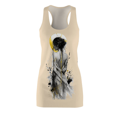 Boho Aesthetic Dress | Minimalist Female Art T-Shirt Dress