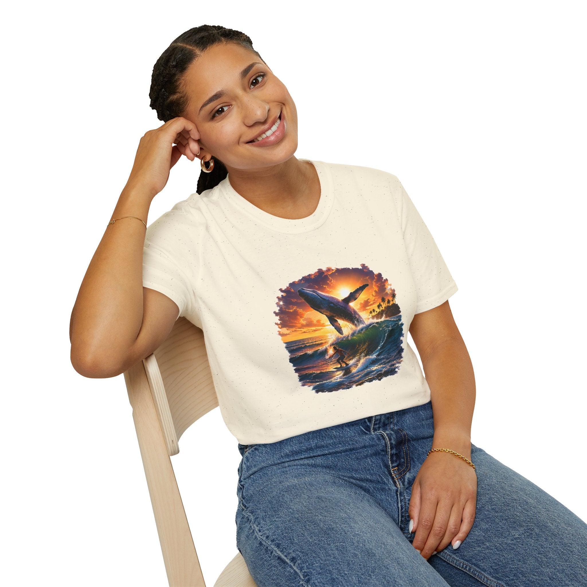 Whale Sunset T-Shirt — Ocean Jumping Humpback Tee