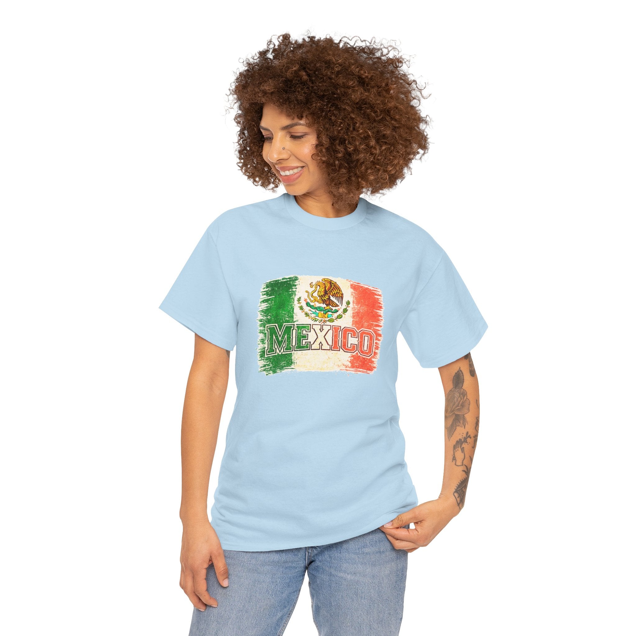 Mexico Flag Vintage T-Shirt — Distressed Mexican Emblem Tee