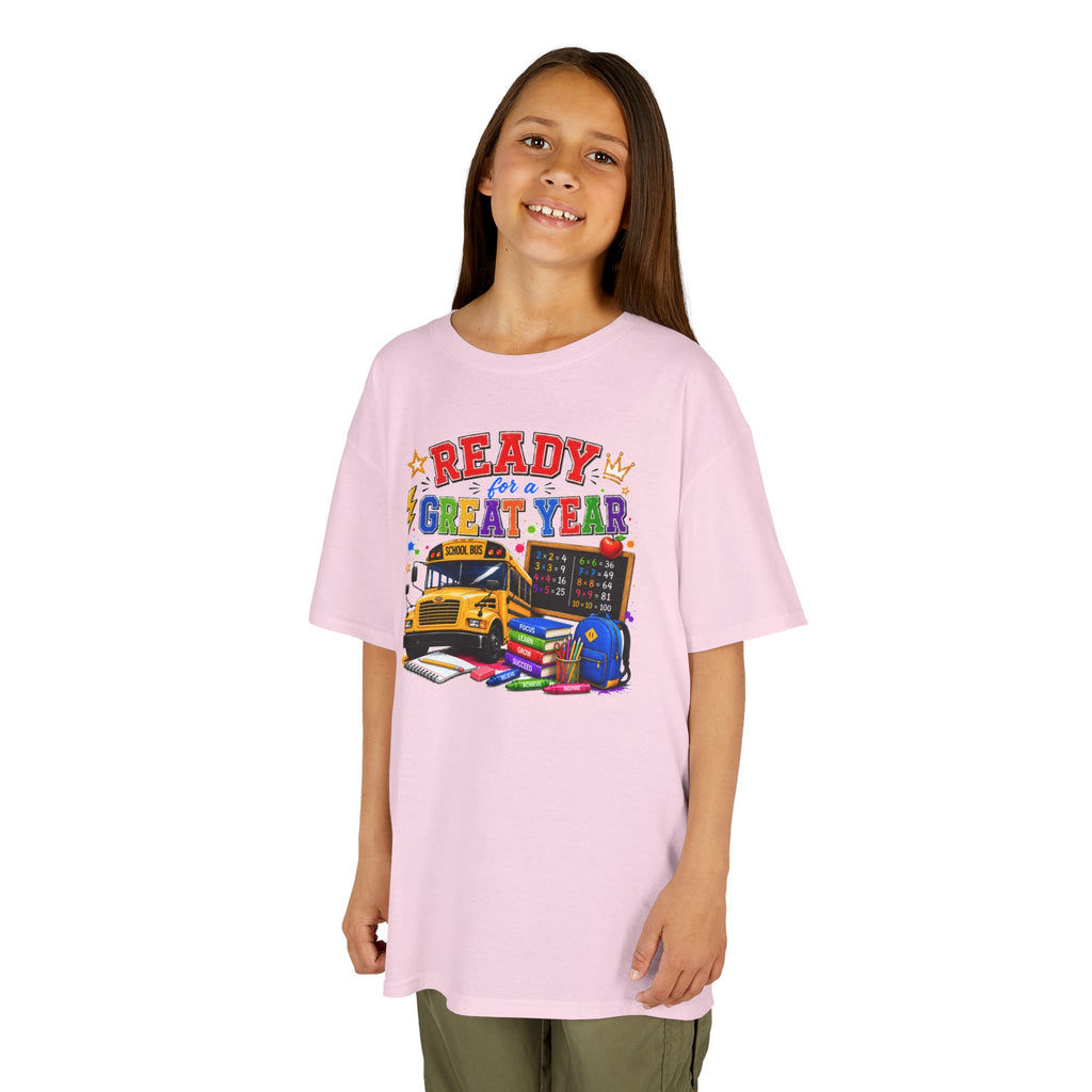 Kids T-Shirt — "Ready For A Great Year" School Bus Back-to-School Tee