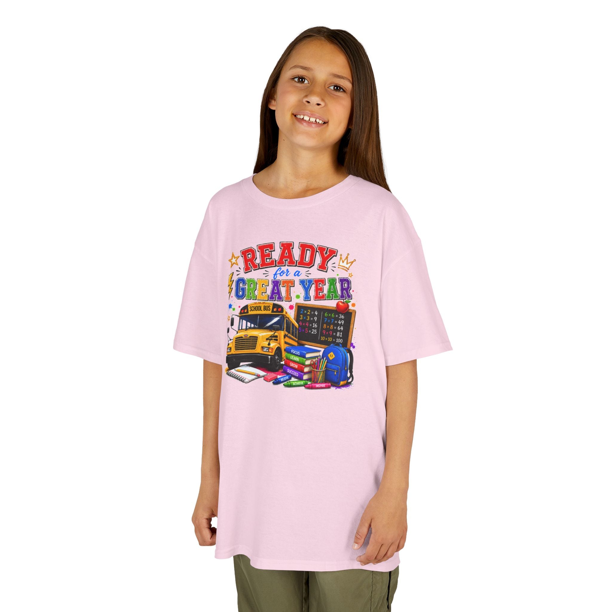 Kids T-Shirt — "Ready For A Great Year" School Bus Back-to-School Tee