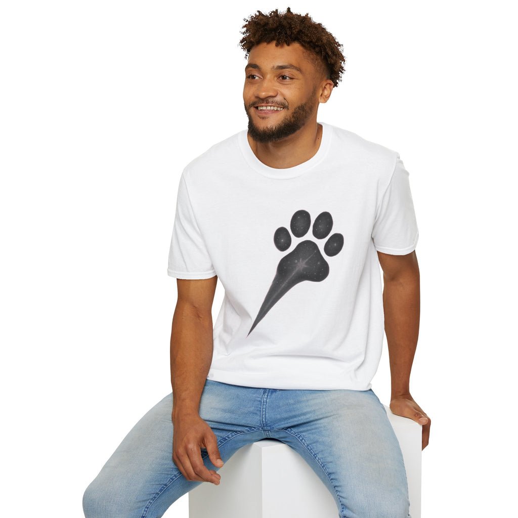 Minimal Paw Print T-Shirt, Dog Lover Tee, Aesthetic Pet Shirt, Paw Comet Design