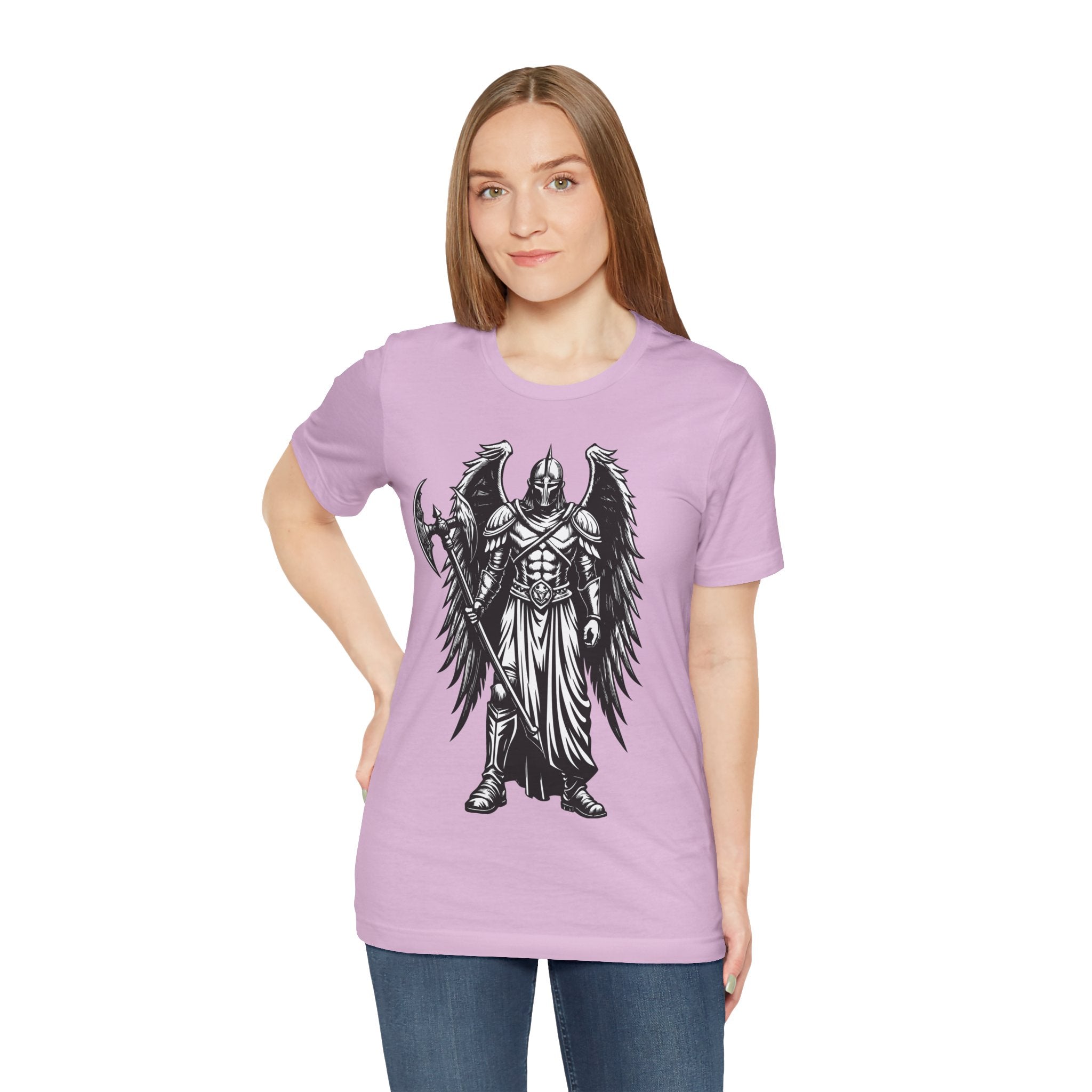 Angel of War Graphic Tee — Winged Knight Armor T-Shirt