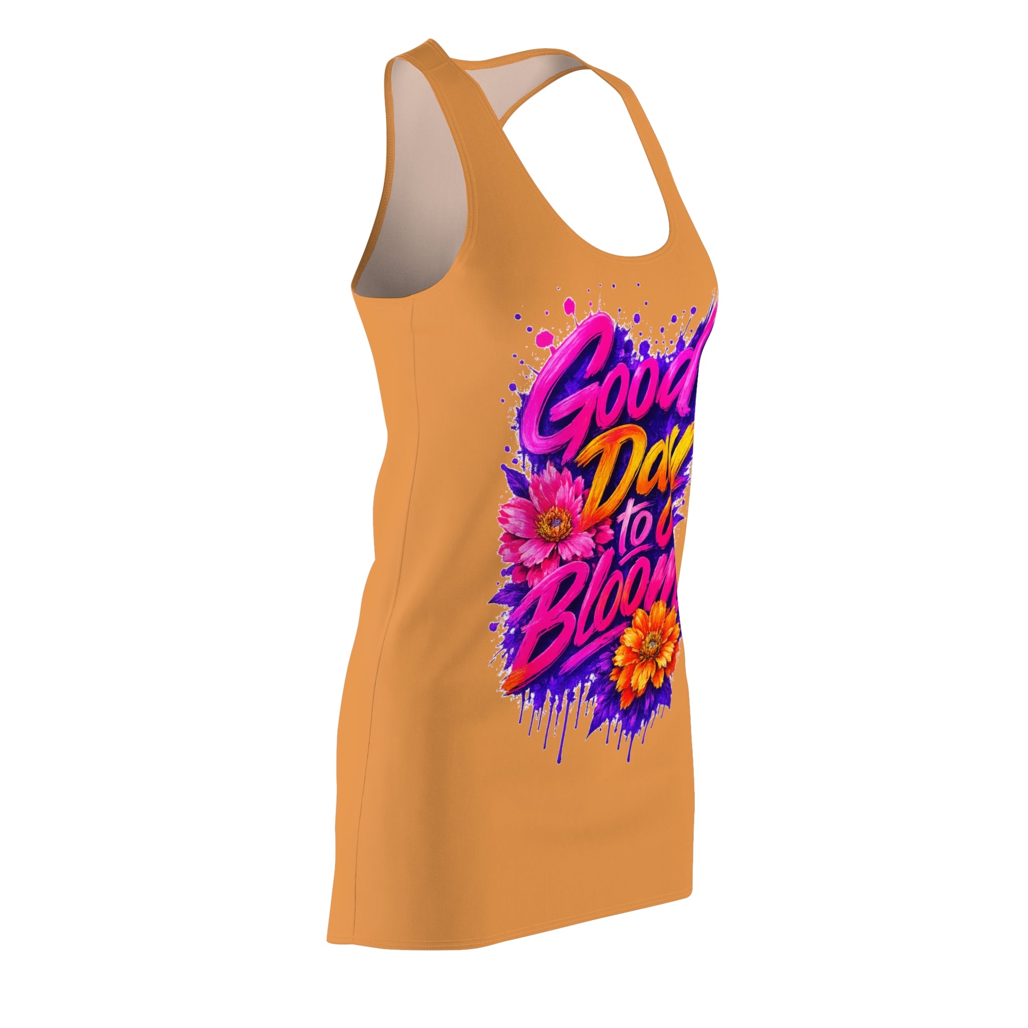 Good Day to Bloom Racerback Dress | Floral Summer Dress for Women | Colorful Graphic Dress | Casual Beach Vacation Dress
