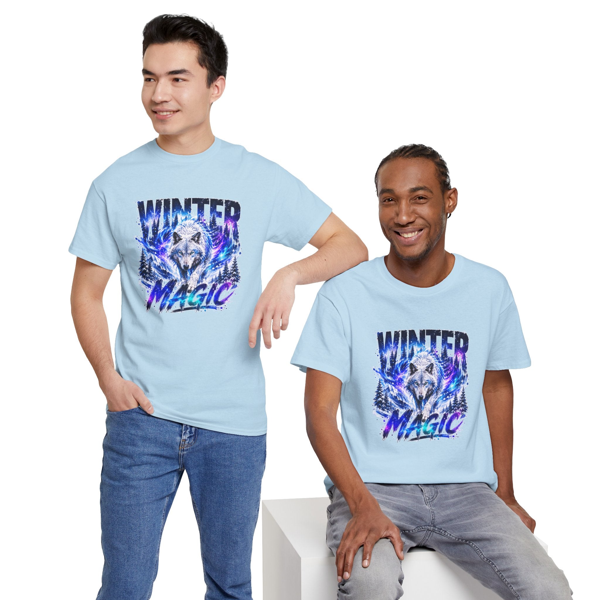 Wolf T Shirt, Winter Wolf Shirt, Wolf Lover Gift, Snowy Wolf Tee, Winter Magic Shirt, Wildlife Graphic Tee, Unisex Wolf Shirt
