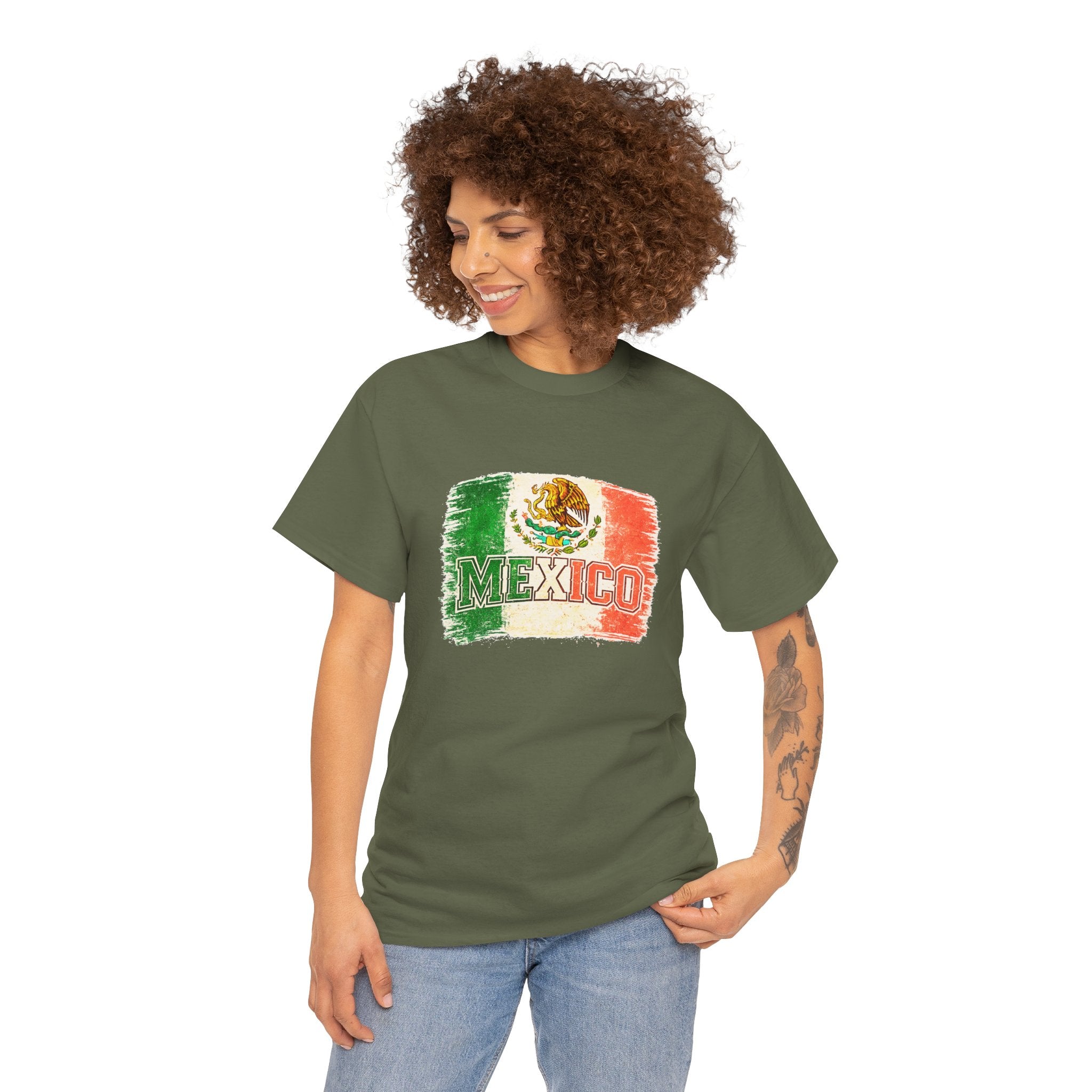 Mexico Flag Vintage T-Shirt — Distressed Mexican Emblem Tee
