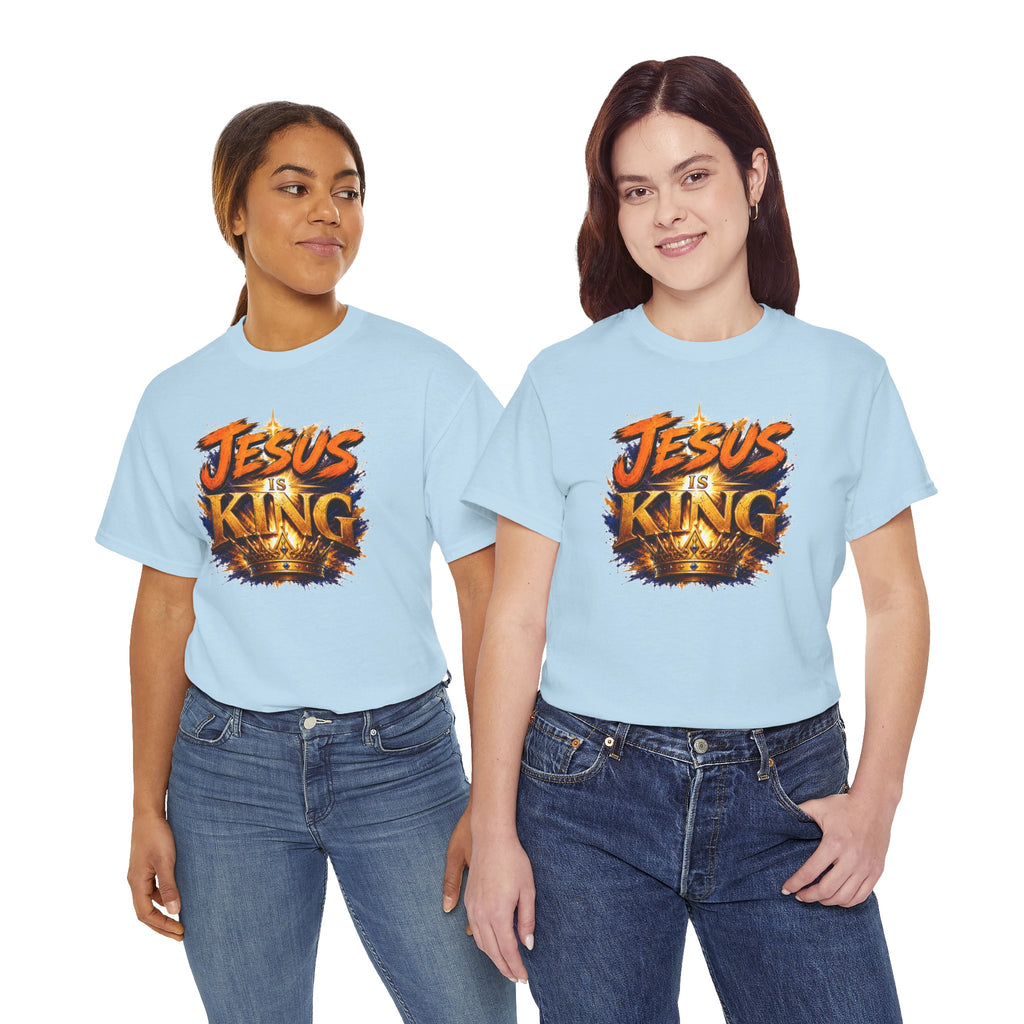 Jesus Is King Christian T-Shirt | Crown Graphic Tee | Religious Unisex Shirt | Faith Apparel | Christian Gift for Men & Women