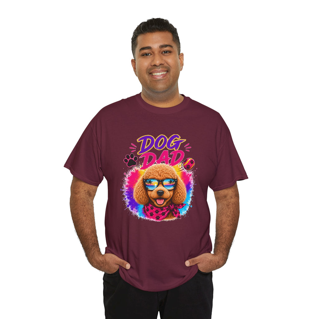 Dog Dad Poodle T-Shirt | Funny Dog Dad Gift | Colorful Retro Poodle Shirt | Dog Lover Gift | Unisex Graphic Tee
