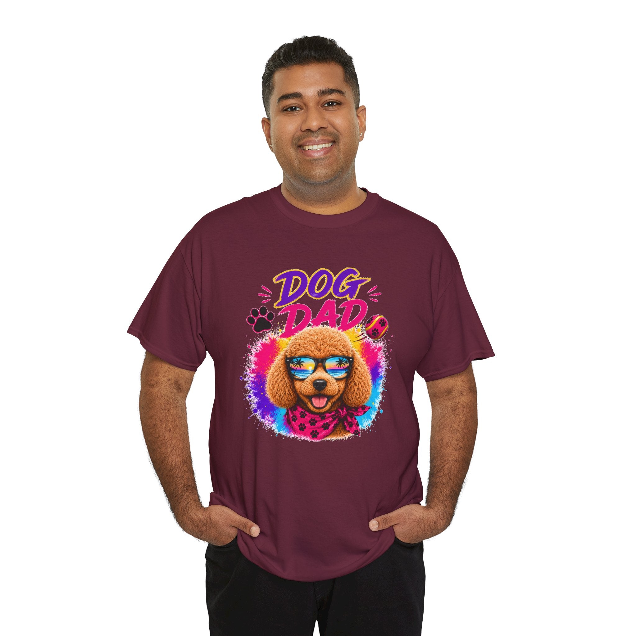 Dog Dad Poodle T-Shirt | Funny Dog Dad Gift | Colorful Retro Poodle Shirt | Dog Lover Gift | Unisex Graphic Tee