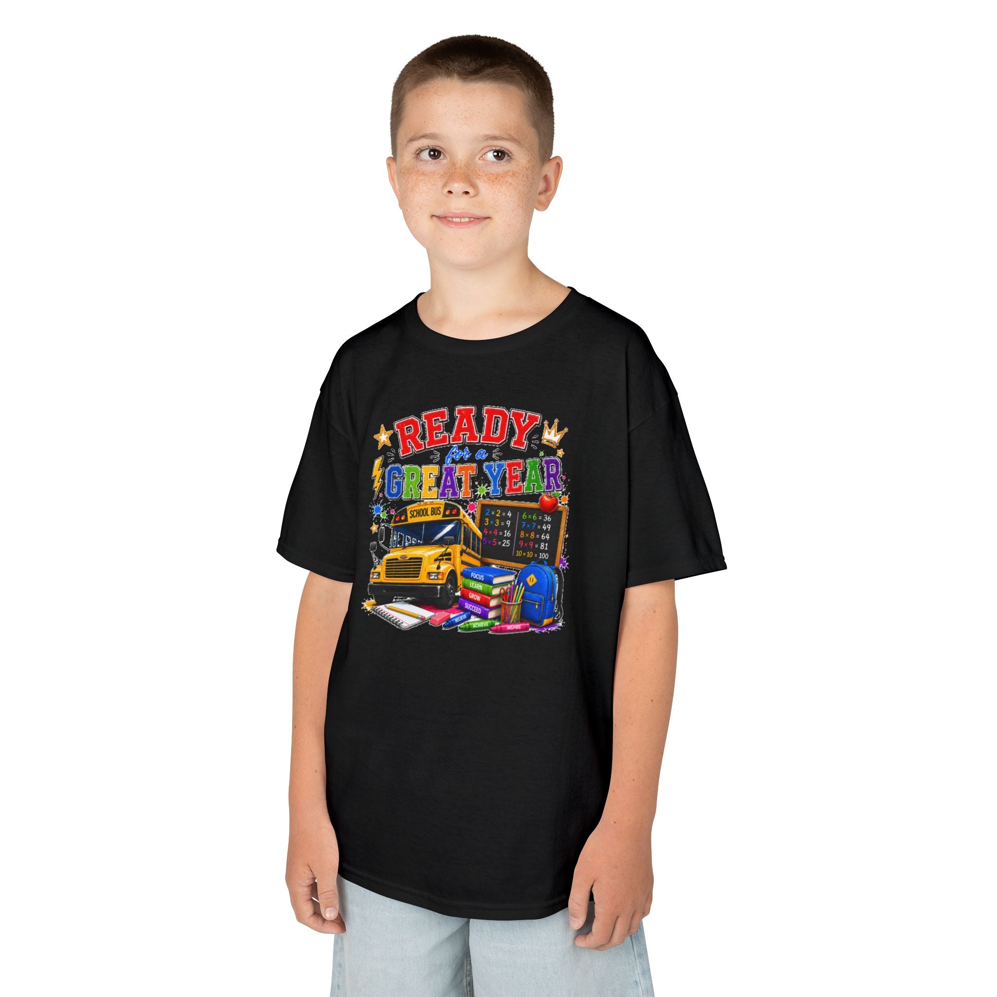 Kids T-Shirt — "Ready For A Great Year" School Bus Back-to-School Tee