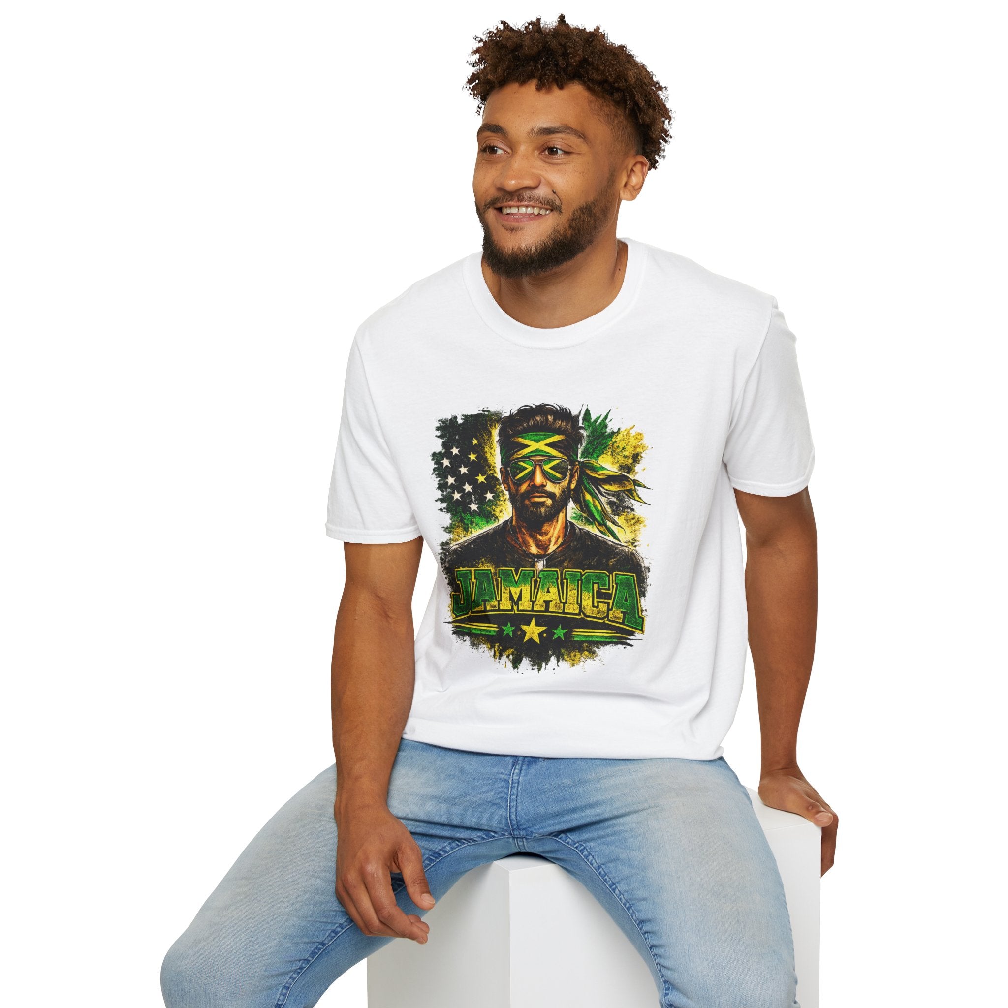 Jamaican Flag Portrait T-Shirt — Reggae Vibe Graphic Tee